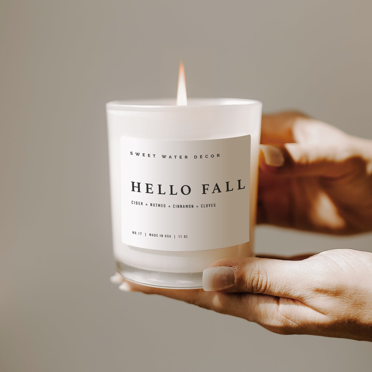 Hello Fall Soy Candle - White Jar, 11 oz - view 4