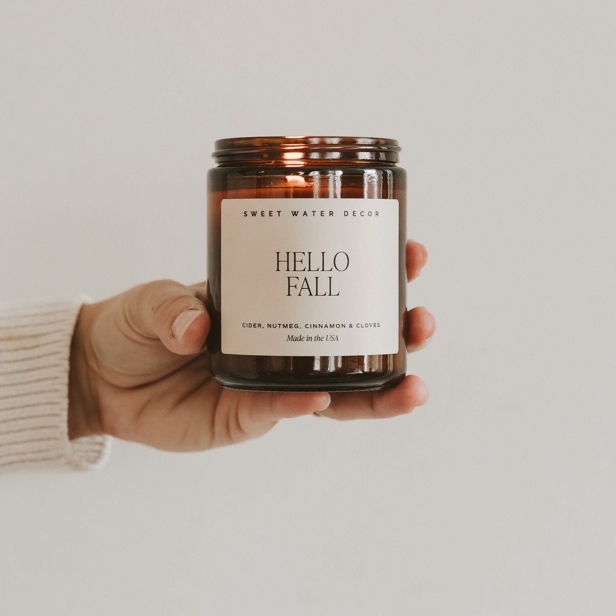 Hello Fall Soy Candle - Amber Jar, 9 oz - view 2