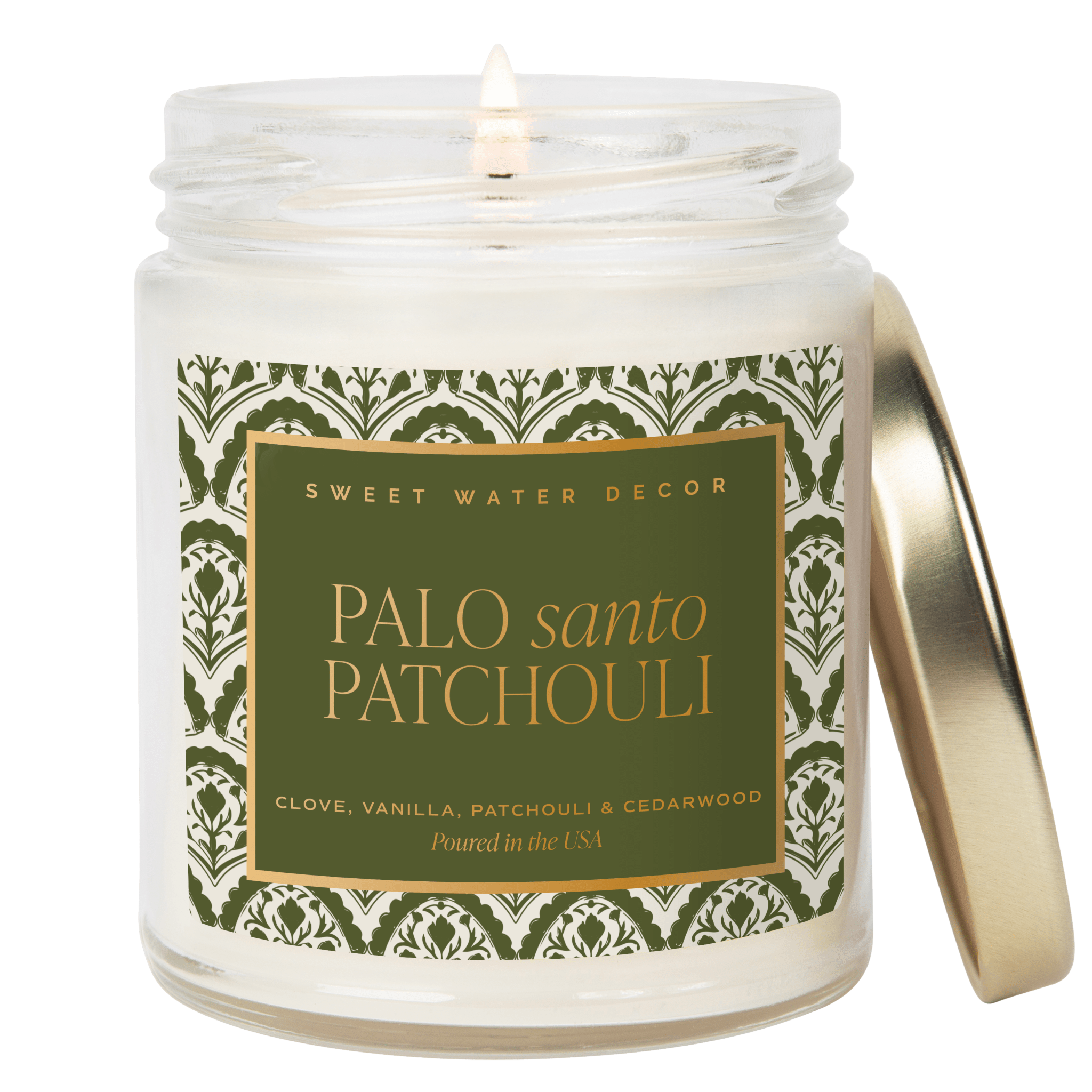 Palo Santo Patchouli Candle - Patterned Jar, 9 oz - view 1