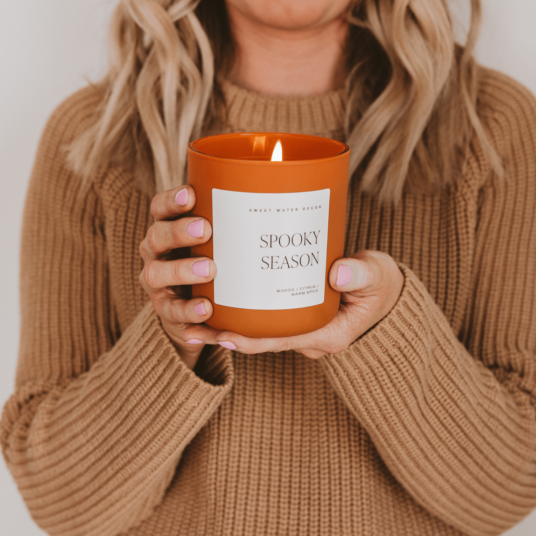 Spooky Season Soy Candle - Orange Matte Jar, 15 oz - view 4
