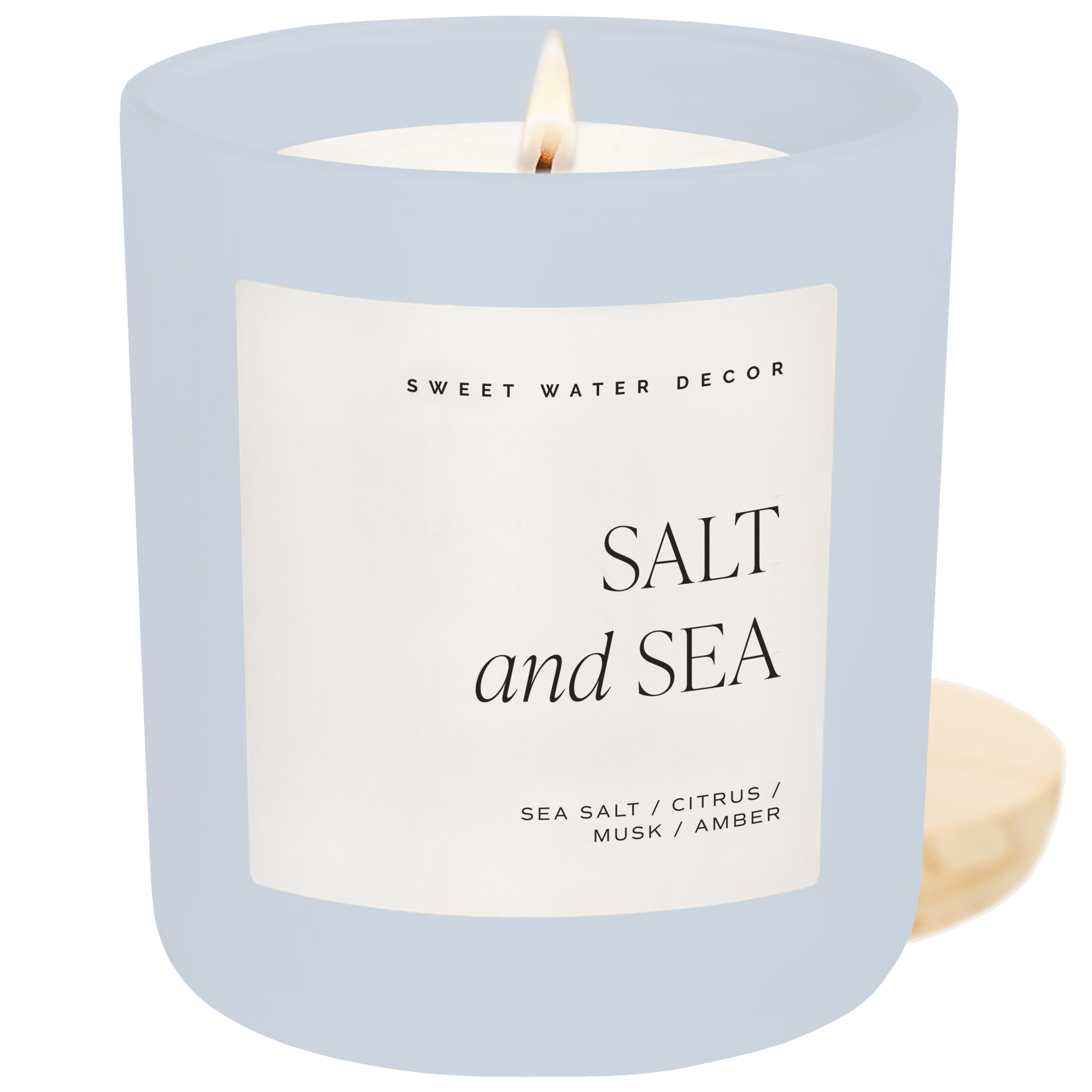 Salt and Sea Soy Candle - Blue Matte Jar, 15 oz - view 1