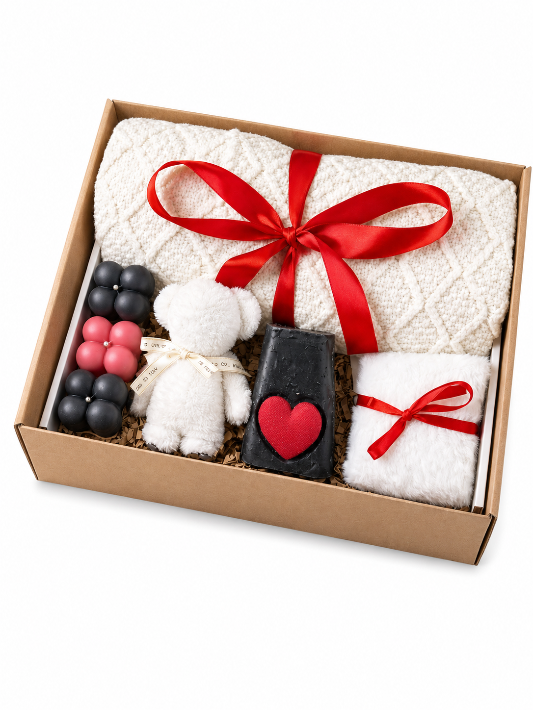 Valentine Gift Box Cozy Romantic Care Package Blanket Candle Handmade