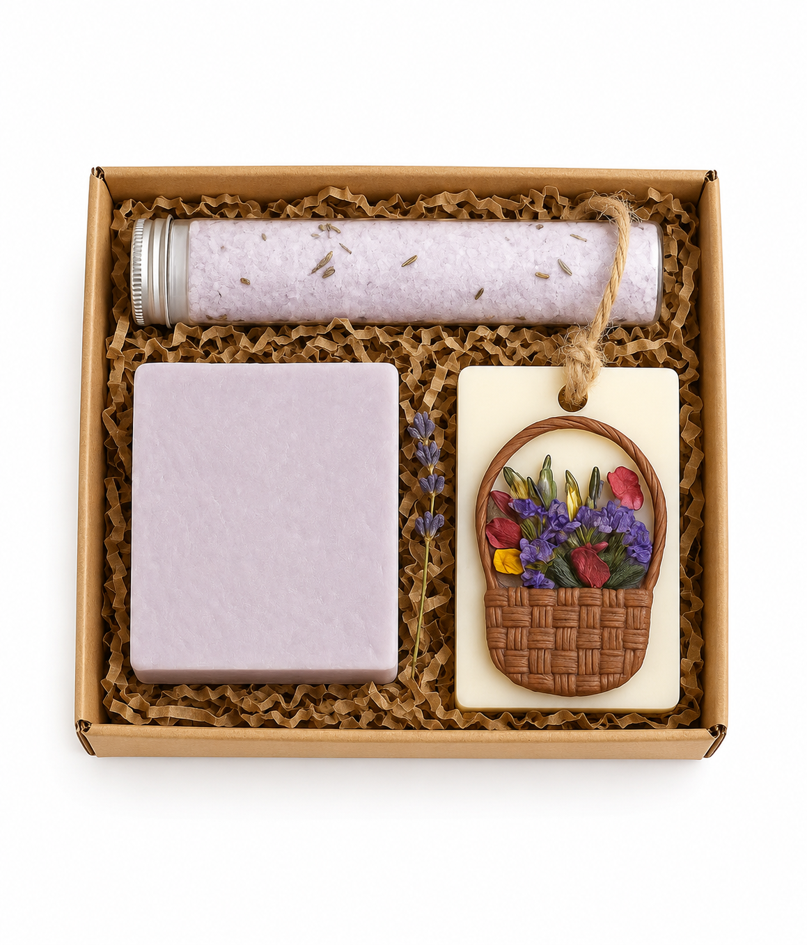 Relax & Unwind Lavender Gift Box – Handmade Spa Set for Stress Relief
