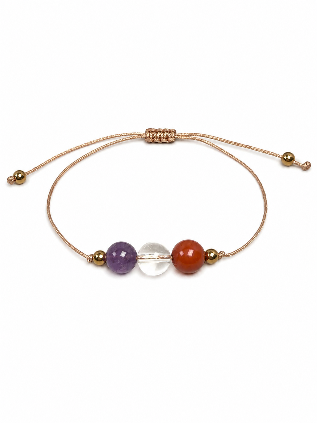 Amethyst Jasper Quartz Prosperity Bracelet: Adjustable Gemstone Friendship Gift
