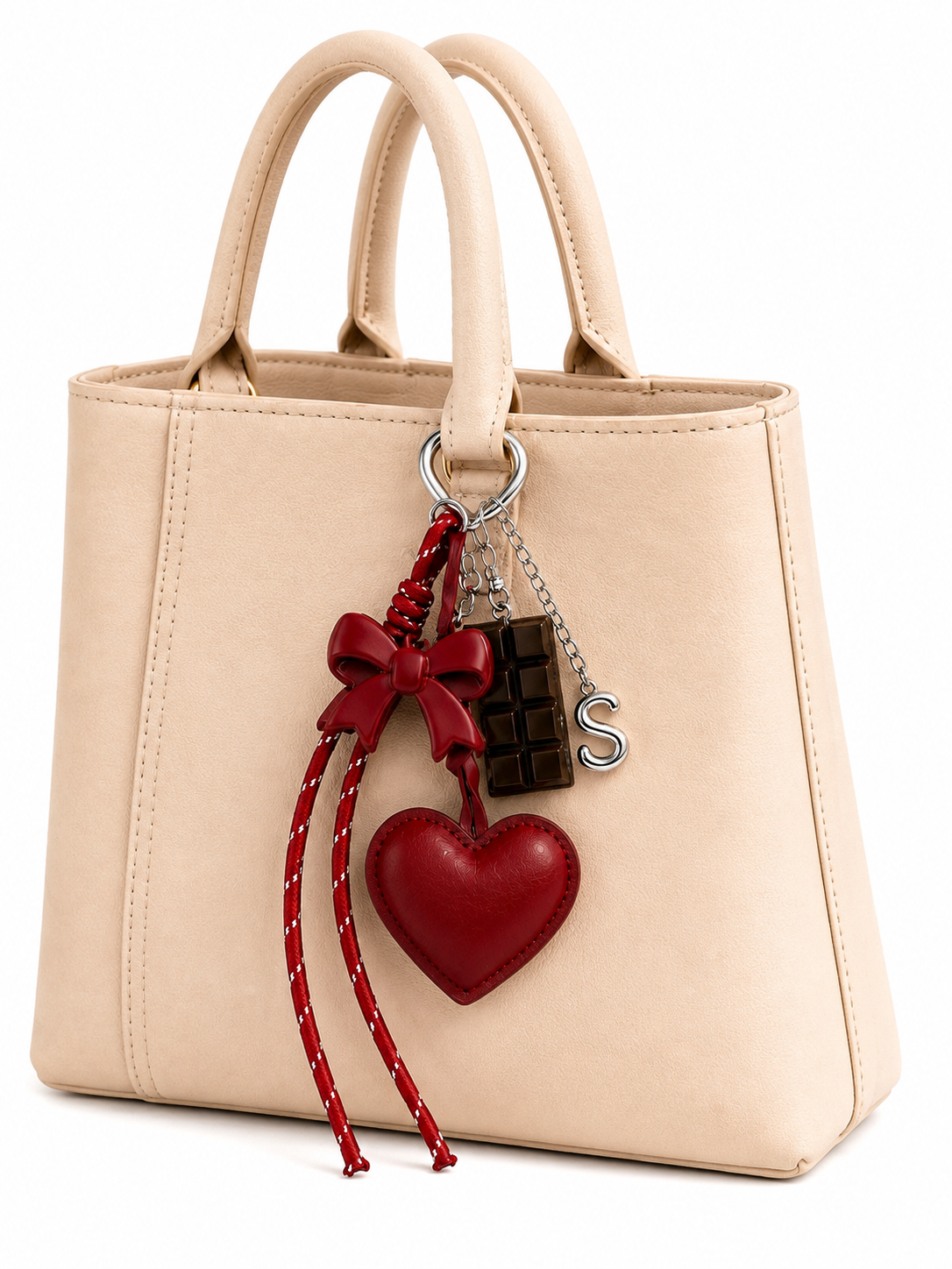Initial Bag Charm | Personalized Heart Purse Charm