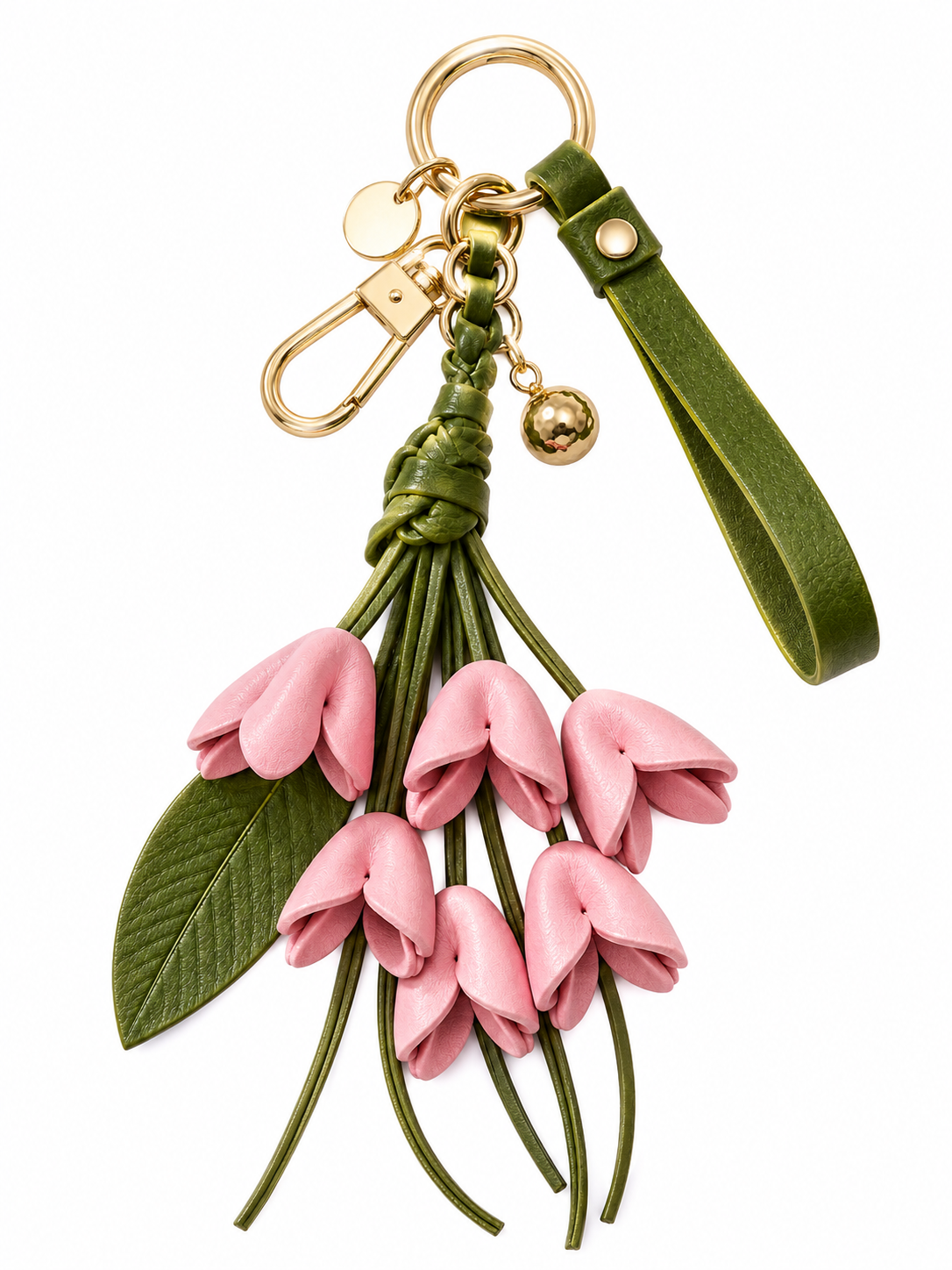 Luxury Botanical Bag Charm | Leather Purse Charm