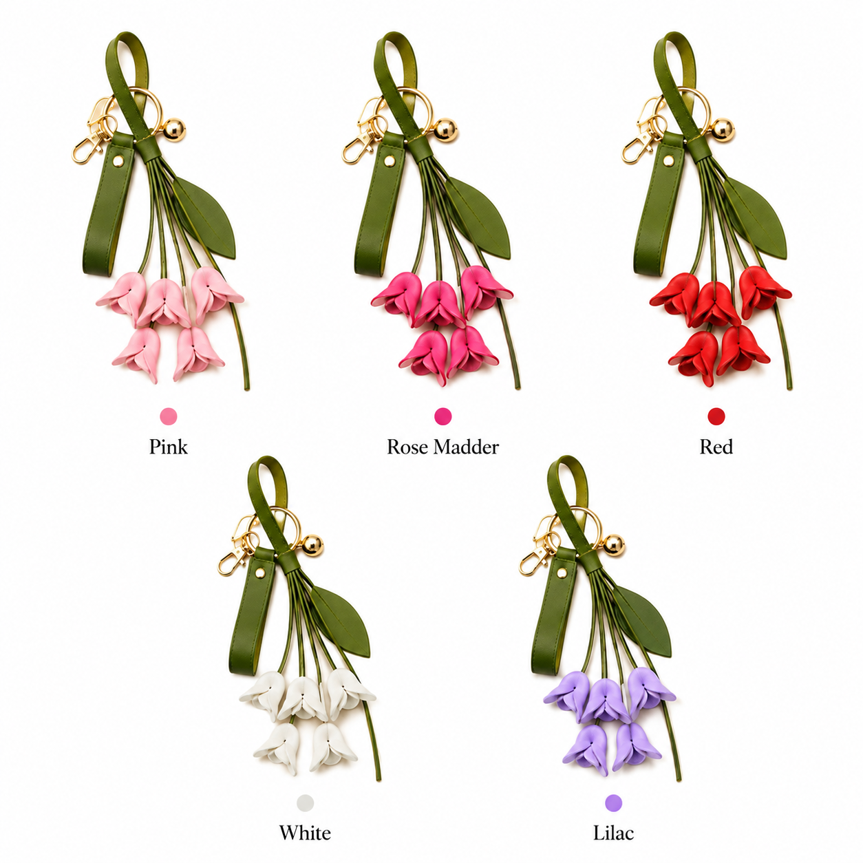 Luxury Botanical Bag Charm | Leather Purse Charm