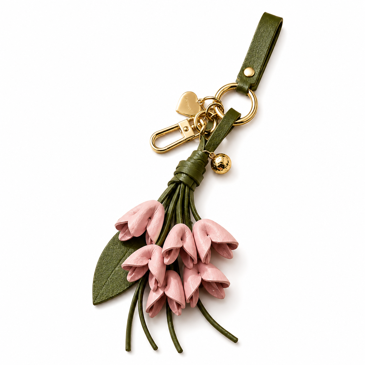 Luxury Floral Leather Bag Charm