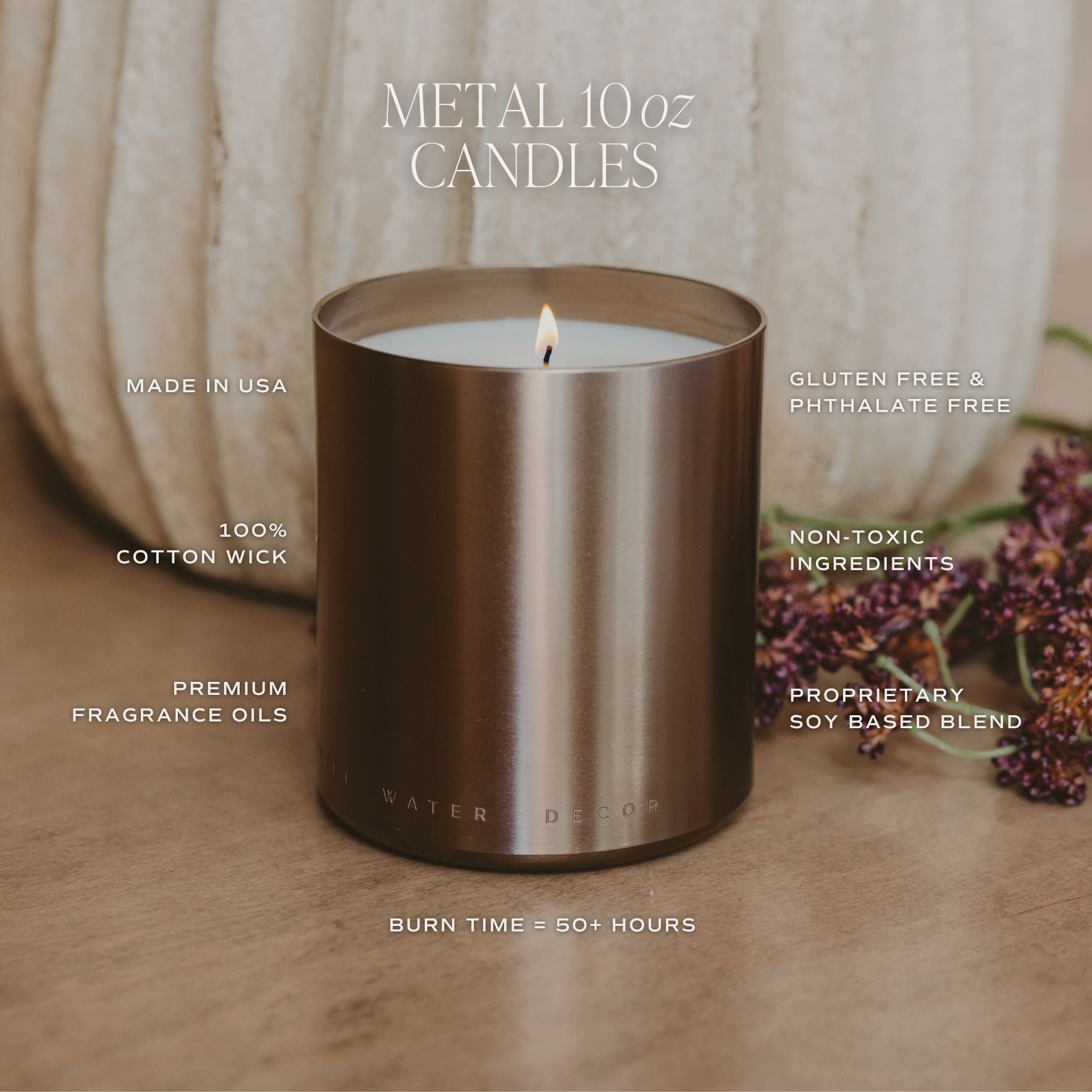 Hello Fall Soy Candle - Bronze Metal Jar, 10 oz - view 5