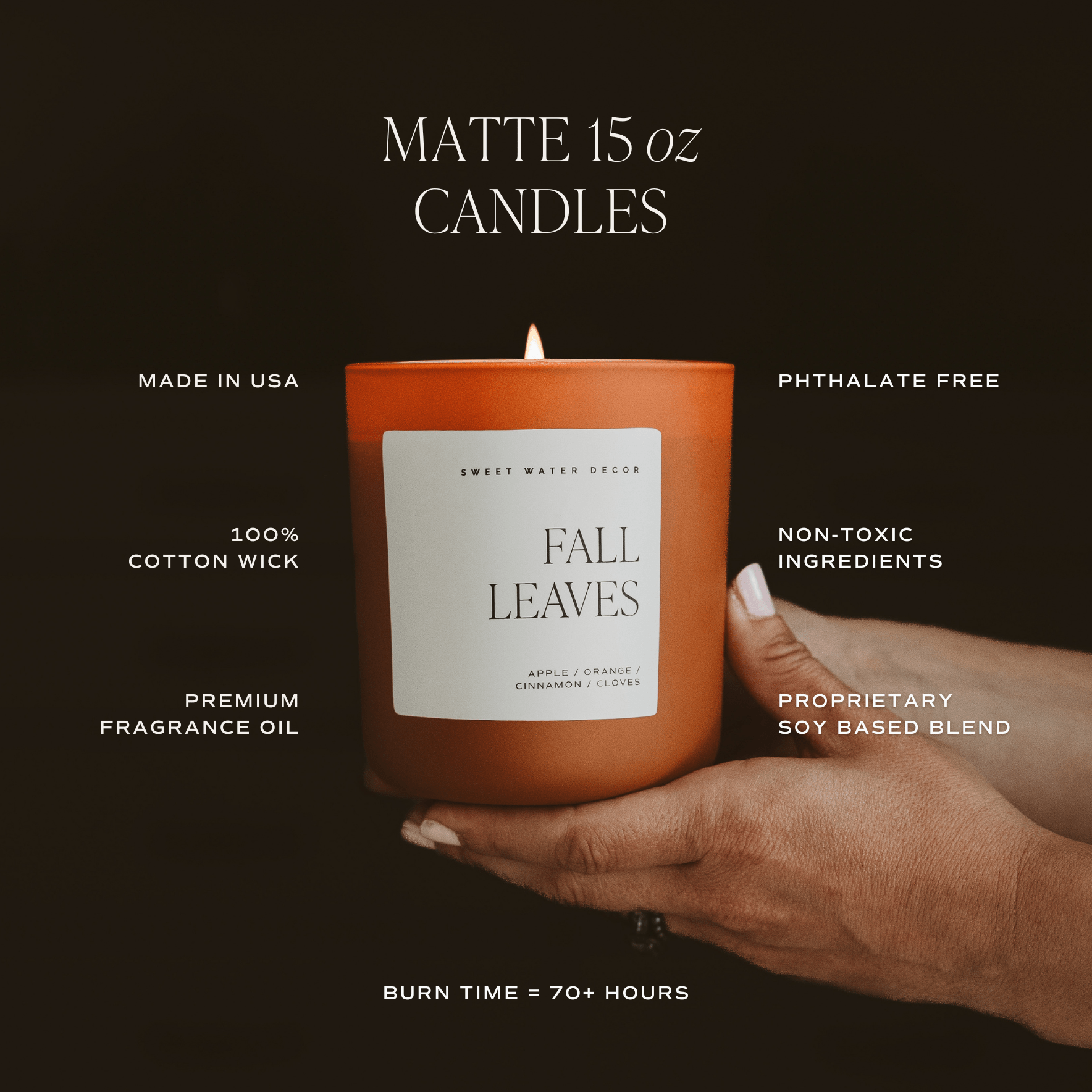 Spooky Season Soy Candle - Orange Matte Jar, 15 oz - view 5