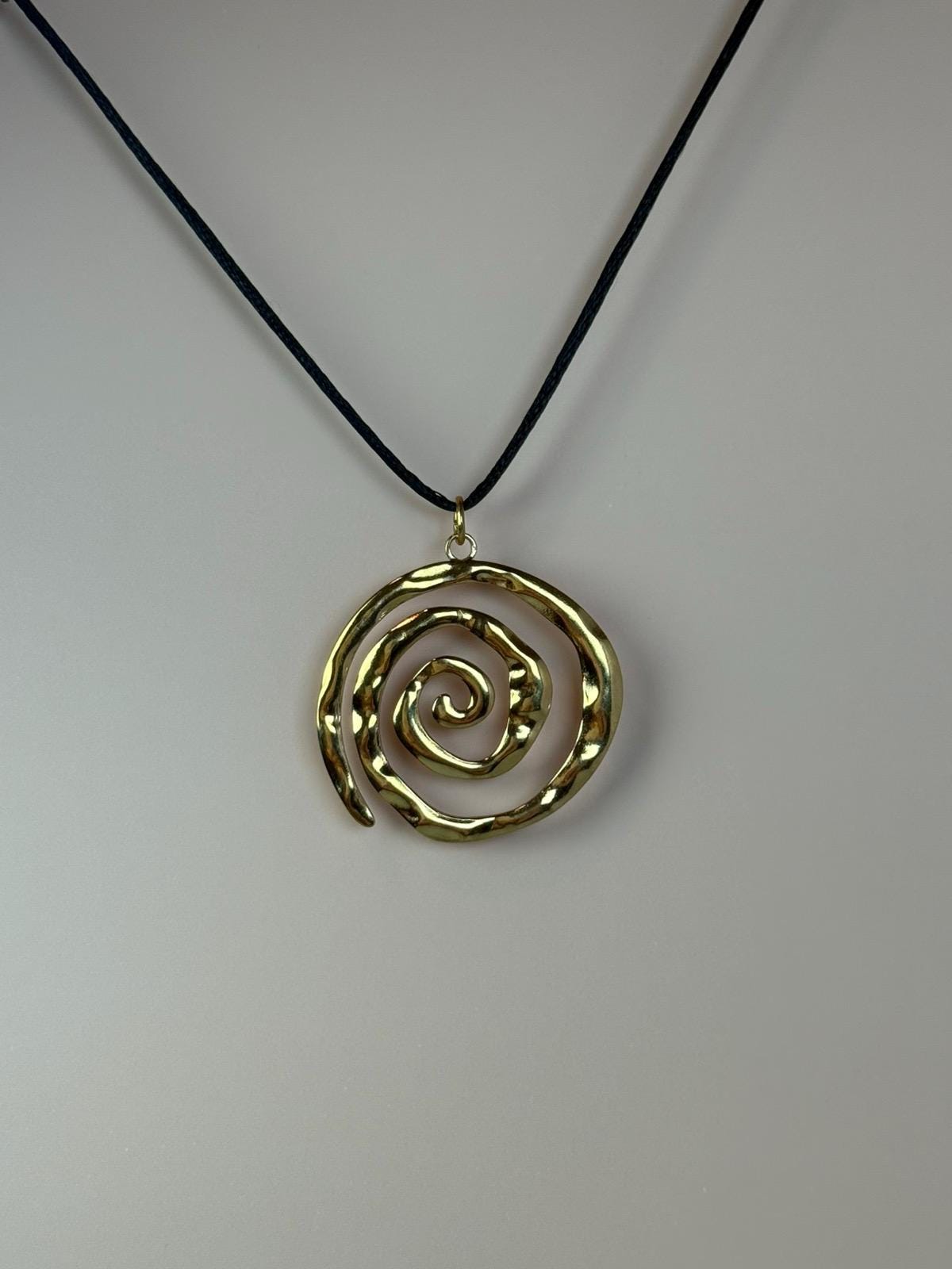 Swirl Y2K necklace, Spiral necklace, Protection necklace, Gift for daughter, Black cord choker, Round necklace, Girlfriend necklace, Adjustable Necklace, Adjustable length, Sister Gift