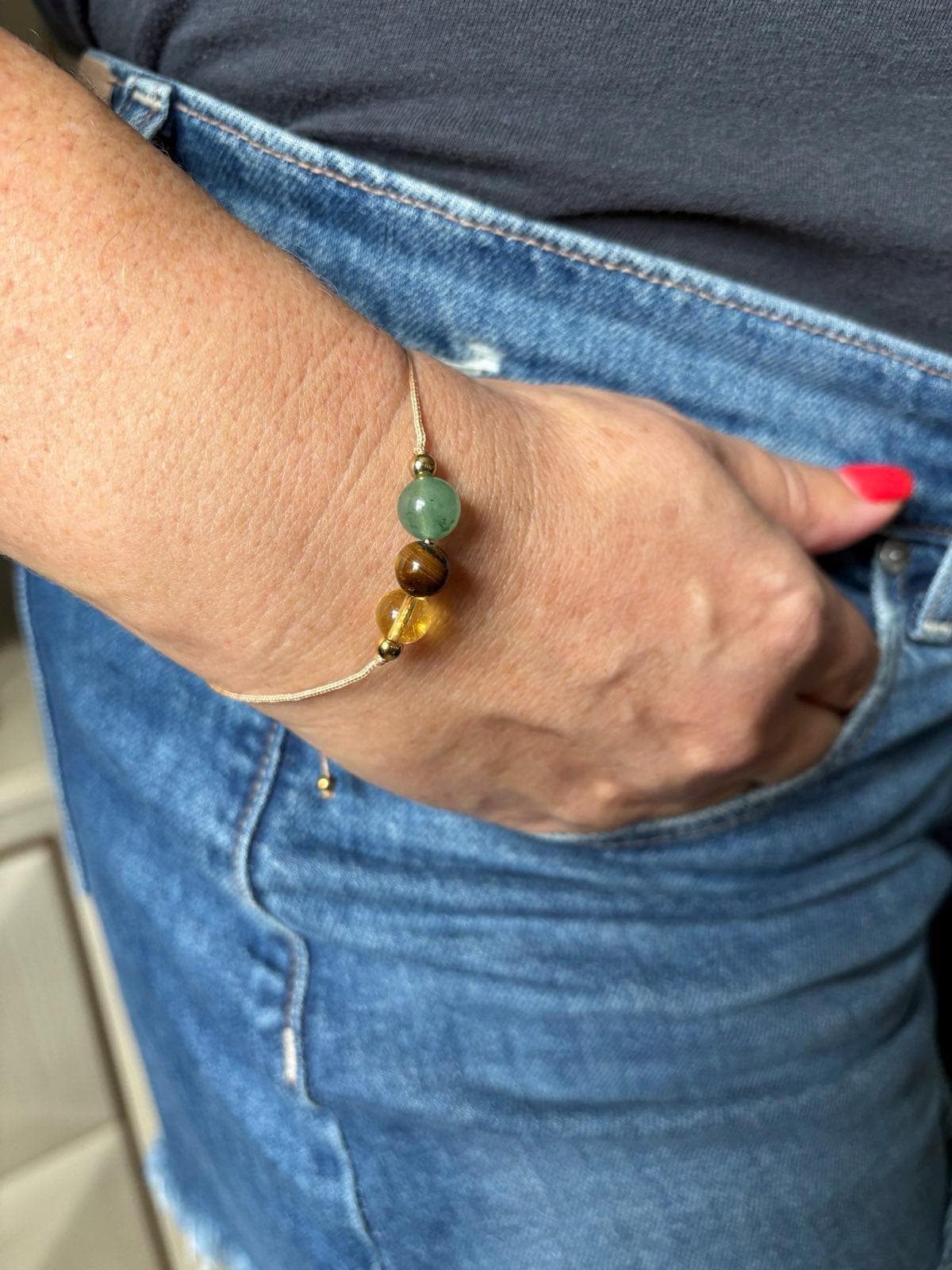 Aventurine Citrine Tiger's Eye Bracelet: Friendship, Sister, Retirement Gift