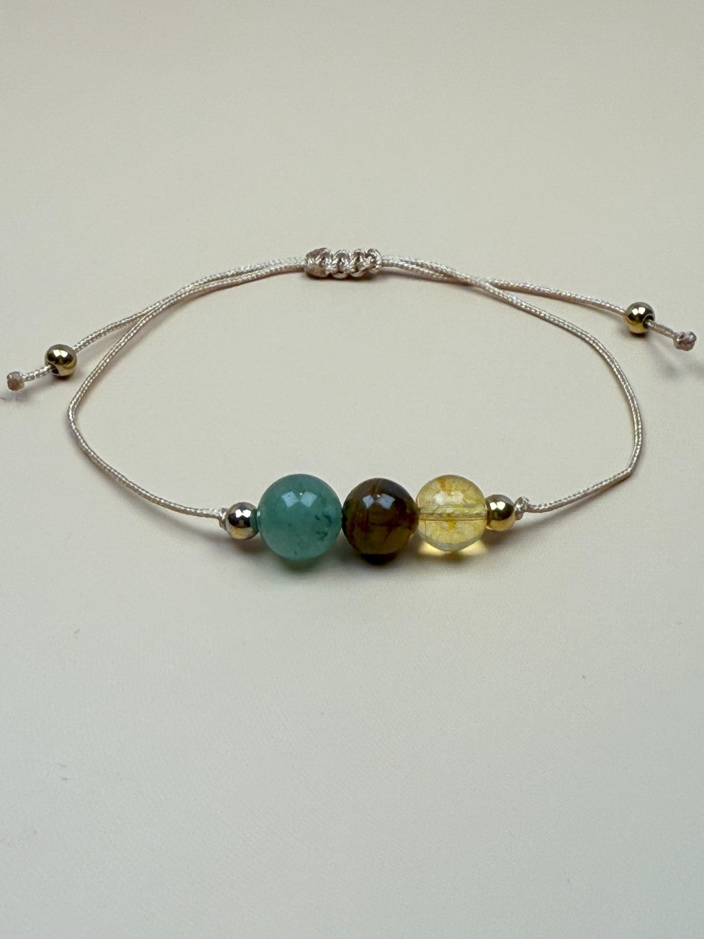Aventurine Citrine Tiger's Eye Bracelet: Friendship, Sister, Retirement Gift