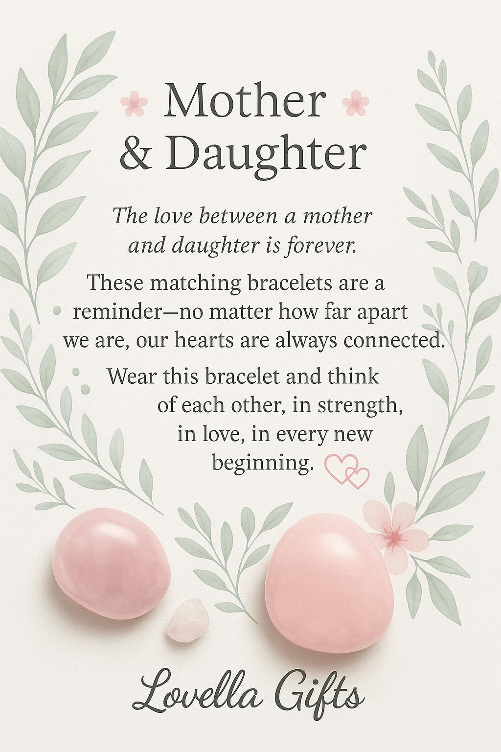 Family reunion, Mother Daughter bracelet set, Mother Daughter bracelets gift, Mother of the bride gift from daughter, Matching bracelets, Mother daughter gift, Bracelet set, Moonstone jewelry, New beginnings, Rose quartz, Matching bracelets