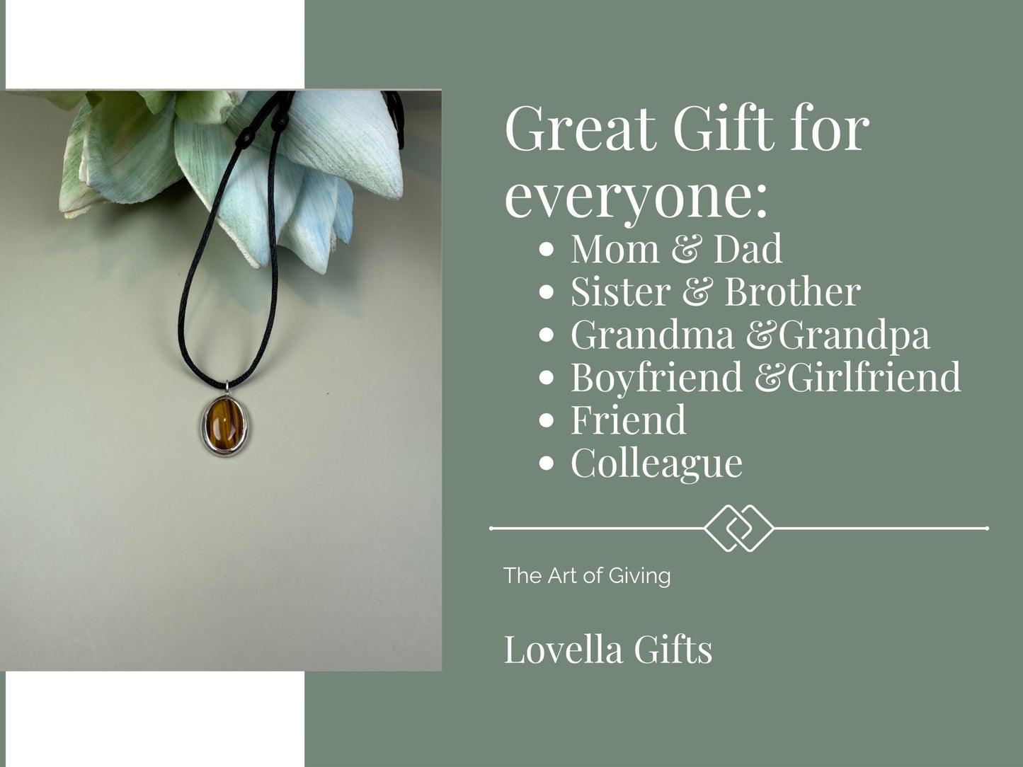 Tigers eye necklace, Protection necklace, 21st birthday gift, Waterproof jewelry, 30th birthday gift, 50th anniversary, Big sister, 40th daughter gift, Mama necklace, mother of the bride, mother of the groom, estate jewelry