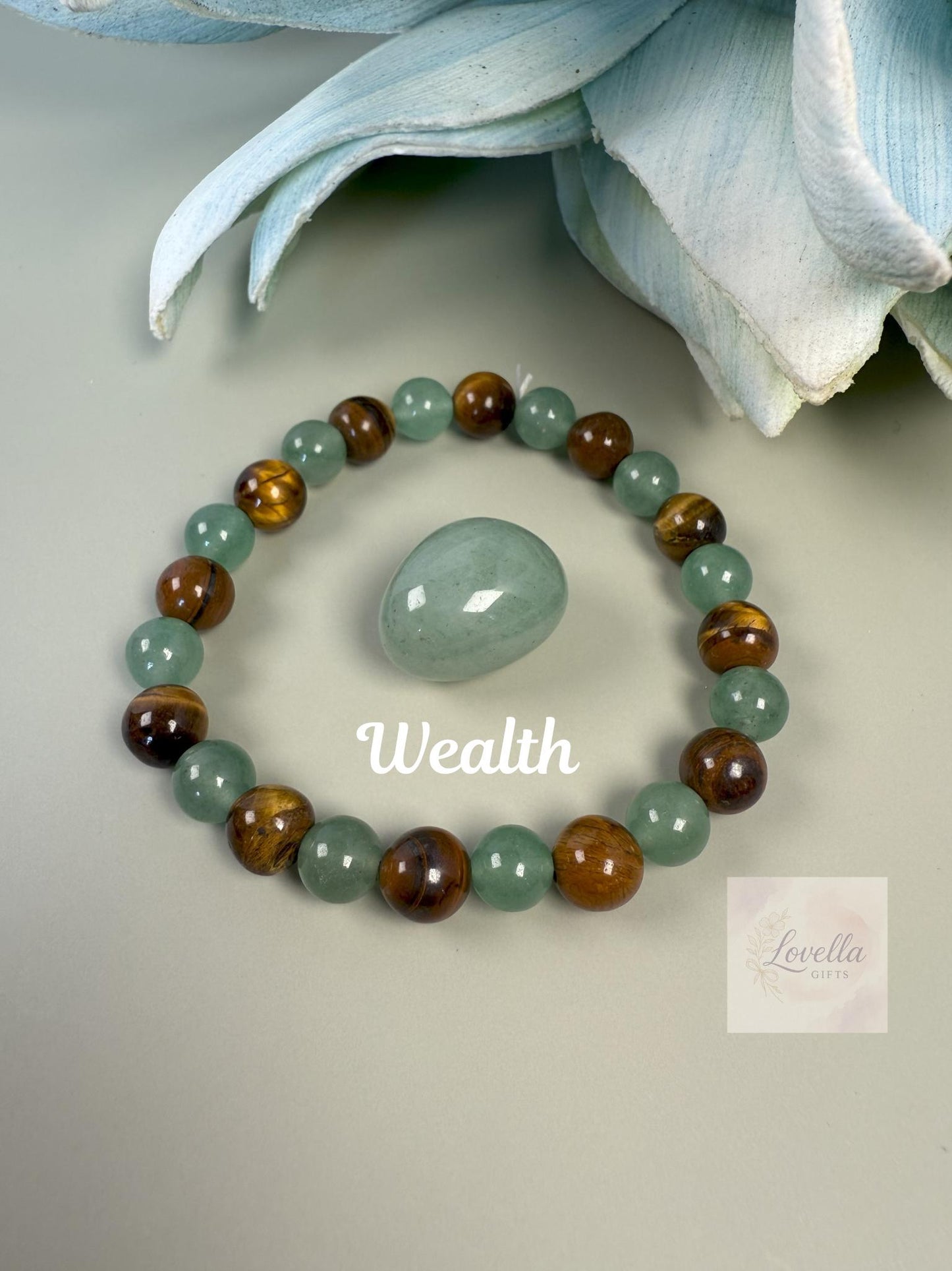 Tigers Eye Jade Protection Gemstone Chakra bracelet, Crystal for travel, for prosperity and success, Crystal gift set, Safe travels