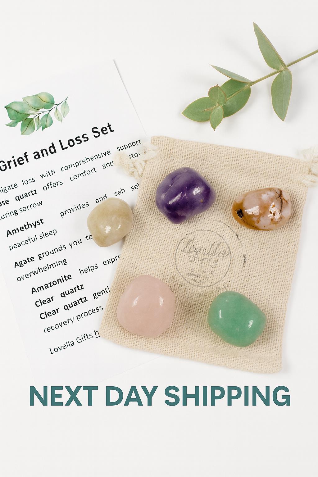 Healing Crystals for Grief and Loss Memorial Bereavement Gift Set Celebration of Life Calming Crystal Collection Stress Relief Gemstone Set