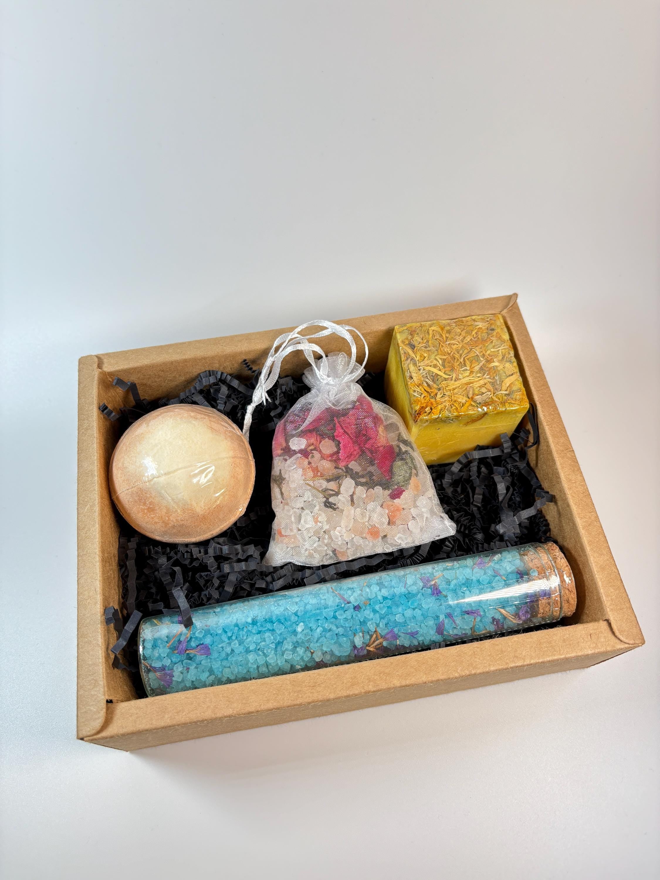 Self Care Gift Box for Women Hug in Box Encouragement Gift Box Care Package Holiday Gift for Her Time to Relax Spa Gift Box Bath Salt Favors