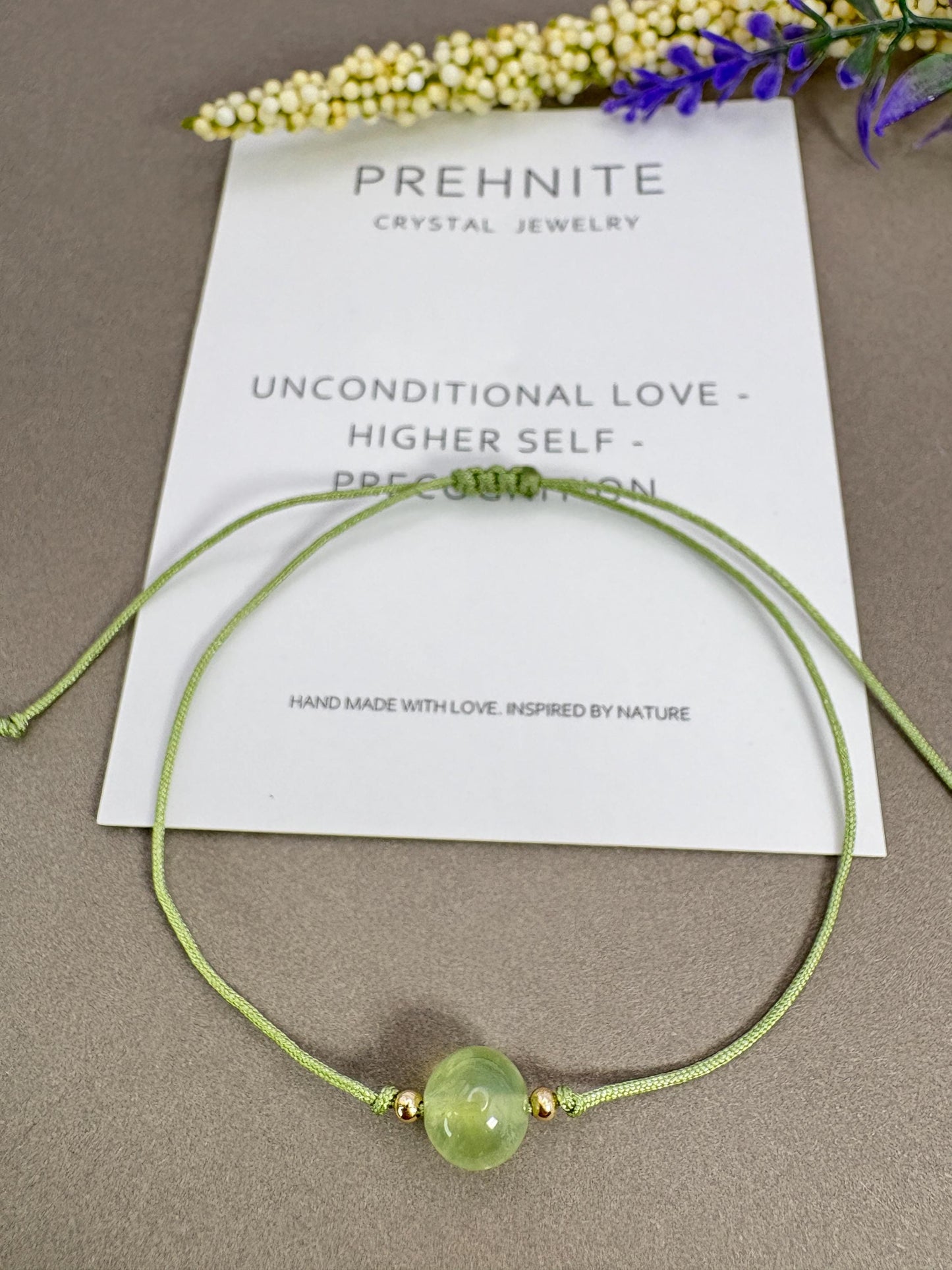 Prehnite Beaded bracelet,Healing crystal, crystal bracelet, dainty bracelet, Protection Bracelet, sister gift, best friend gift, Birthstone bracelet, Adjustable bracelet, daughter gift, bead bracelet, Friendship bracelet