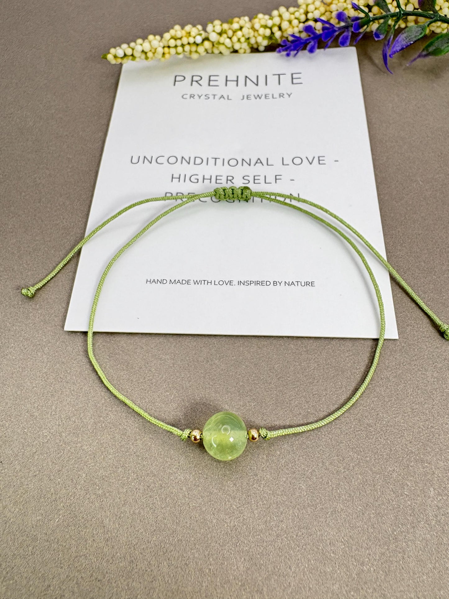 Prehnite Beaded bracelet,Healing crystal, crystal bracelet, dainty bracelet, Protection Bracelet, sister gift, best friend gift, Birthstone bracelet, Adjustable bracelet, daughter gift, bead bracelet, Friendship bracelet