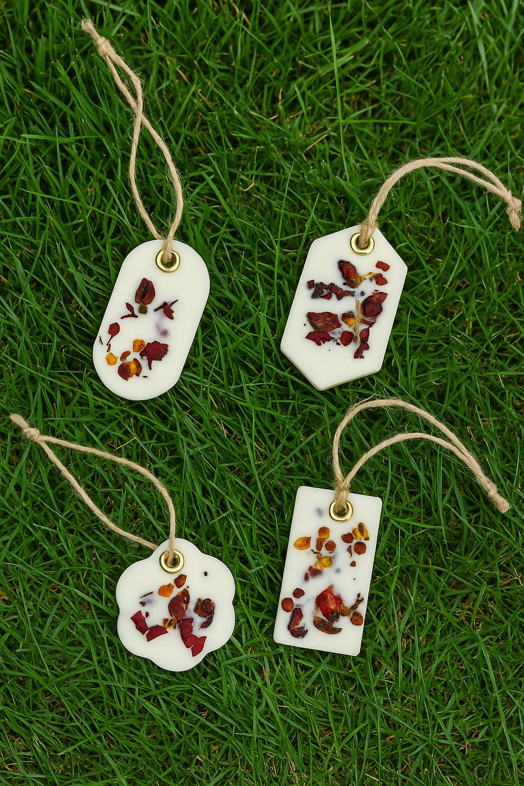 Rose Wax Sachet, Botanical Wax Tablet, Handmade Closet Freshener, Natural Wax Ornament, Dried Flower Sachet, Scented Wax Tag, Aromatherapy Sachet, Wax Air Freshener, Eco-Friendly Home Décor, Wax Drawer Freshener, Wax Sachet Gift Set, Rose Petal Wax, Twine Loop Sachet, Handmade Wax Décor, Wax Sachet Trio