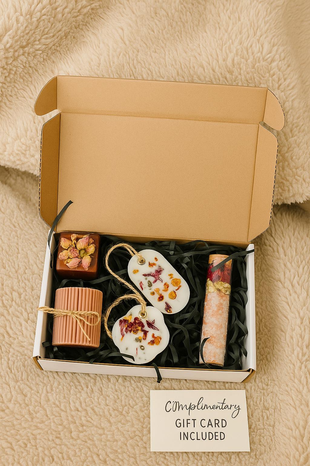 luxury spa gift box, premium comfort gift, cozy self care package, spa gift set for her, relaxation pamper kit, gift ready spa box, mindfulness gift box, gift for wellness lover, soothing spa hamper, luxury gift for mom, thinking of you spa gift, spa gift under 60, boutique spa gift set