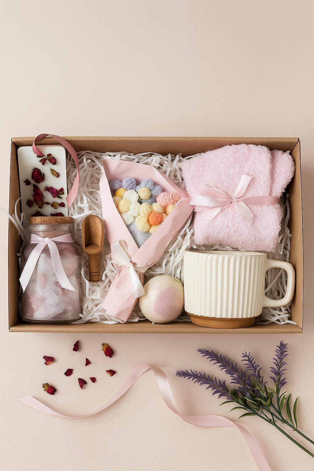 sympathy gift box, comfort and healing spa set, thinking of you gift, get well soon care package, cozy comfort gift, bereavement box, handmade spa gift, self care basket, wellness gift for women, hug in a box, lavender spa box, support gift for friend, feel better gift set, handmade comfort box, relaxation gift for her