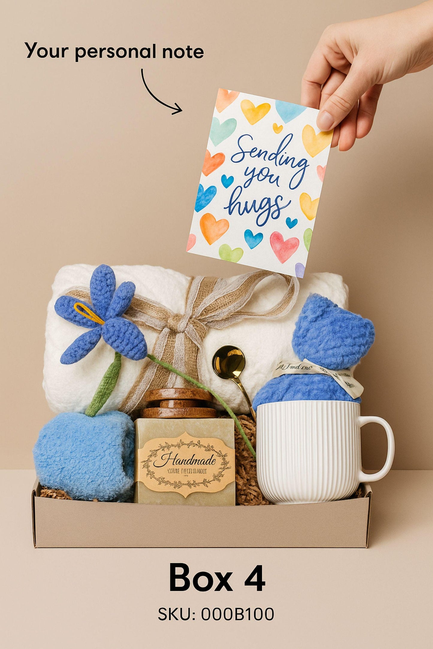 Blanket Gift Box for women going through tough time, Basket for Sister, Mom, Best friend