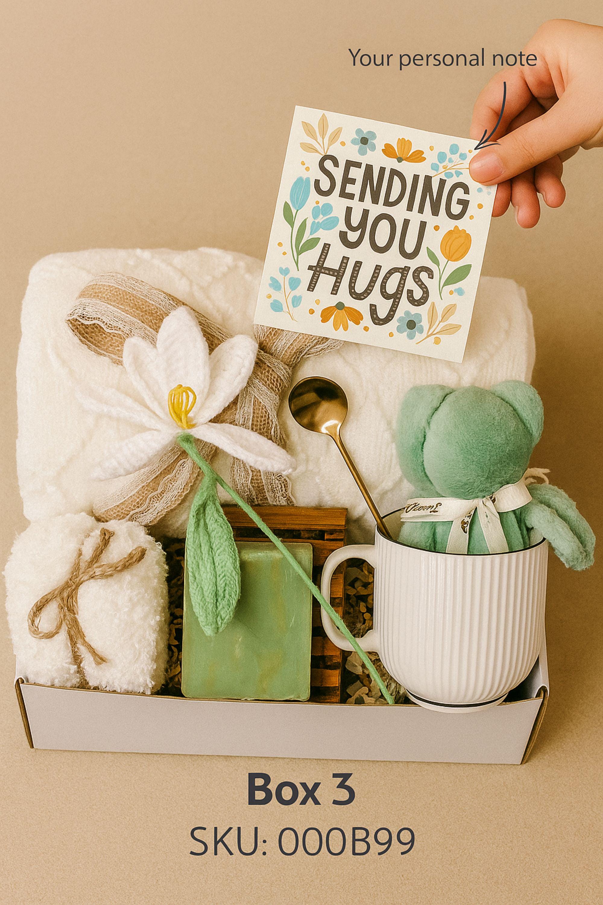 Blanket Gift Box for women going through tough time, Basket for Sister, Mom, Best friend