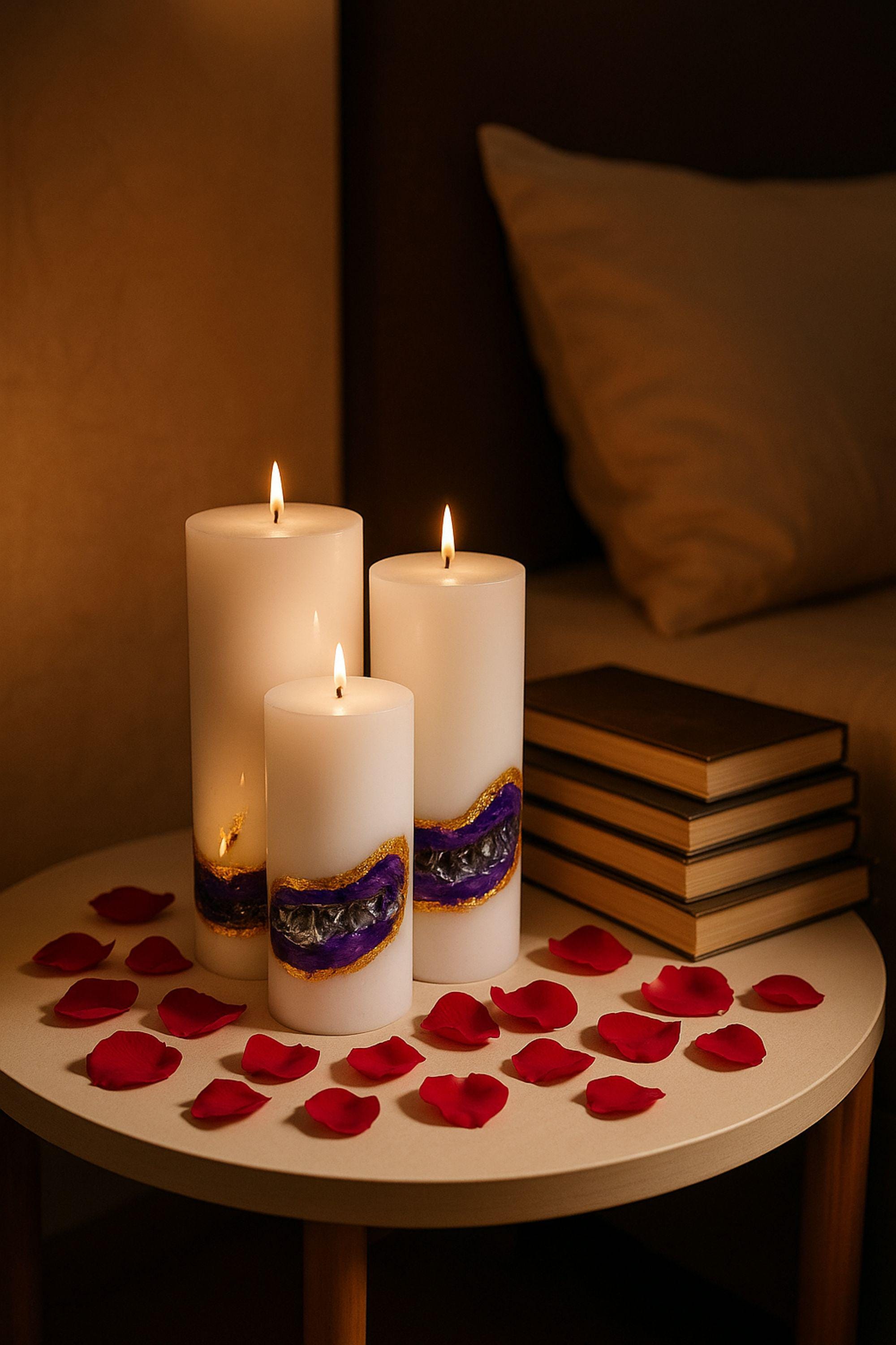 Amethyst Geode Candle – Crystal Decor, Luxury Home Decor with 24k Gold, Gift for Her