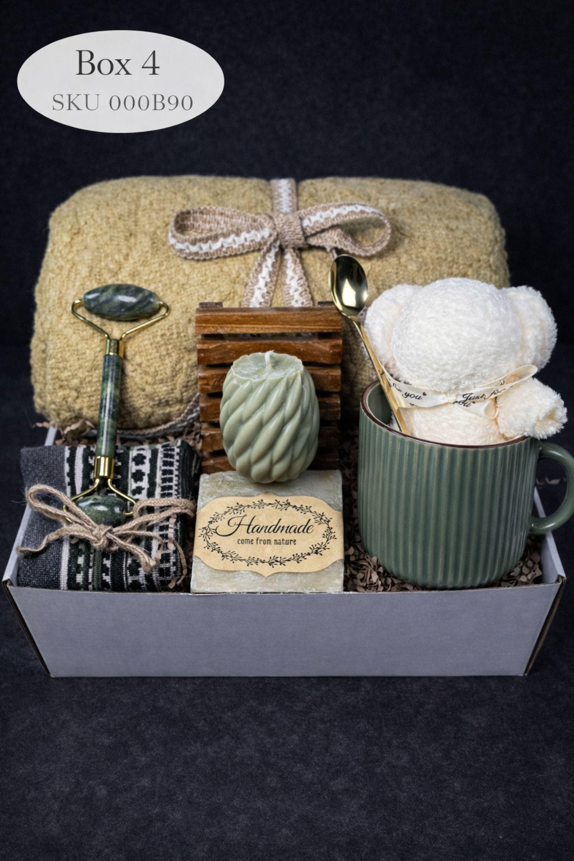 Loss of mother sympathy gift box with cozy blanket, mug, handmade soap, wooden tray, soft socks and comfort items arranged in kraft box. Bereavement care package for condolence support and memorial present. Thoughtful grief support gift for loss of mom, funeral comfort box, remembrance gesture sent directly to recipient. Elegant sympathy present designed to provide warmth and quiet comfort during difficult time.