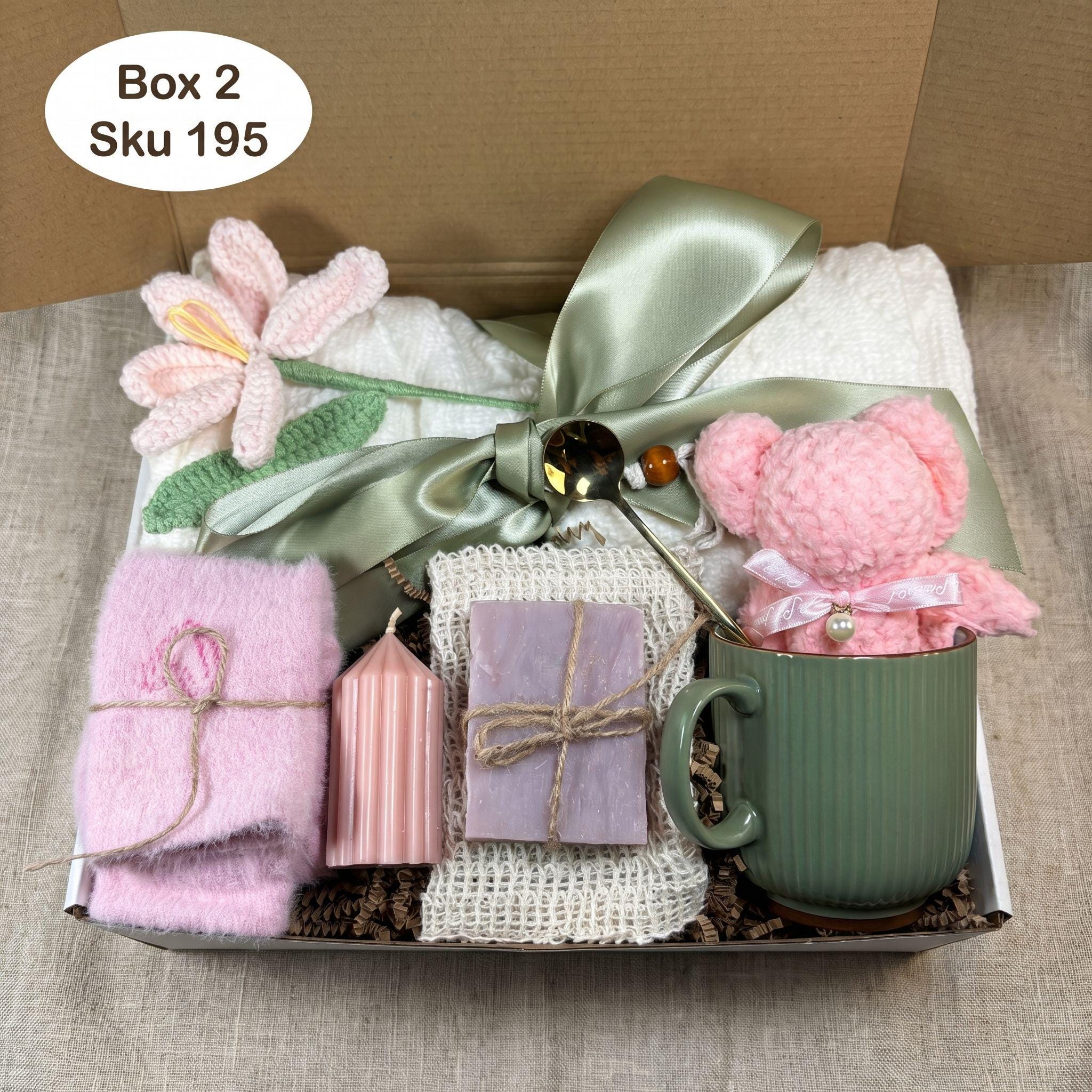 Cozy gift box for women self care package with blanket mug handmade soap bath salts relaxing spa gift set for her, birthday gift box, comfort care package, thoughtful gift for women, cozy relaxation gift basket, ready to gift spa box for stress relief and self care