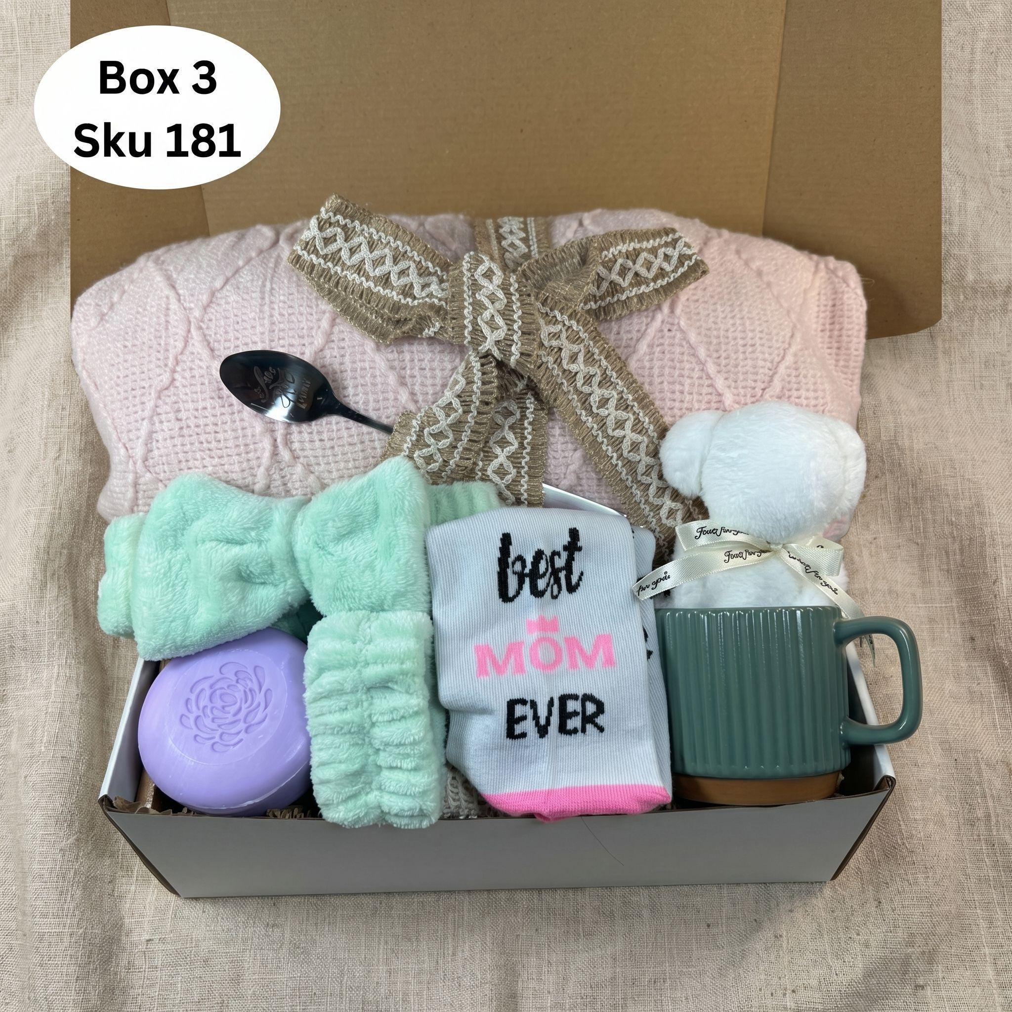 Cozy gift box for women self care package with blanket mug handmade soap bath salts relaxing spa gift set for her, birthday gift box, comfort care package, thoughtful gift for women, cozy relaxation gift basket, ready to gift spa box for stress relief and self care