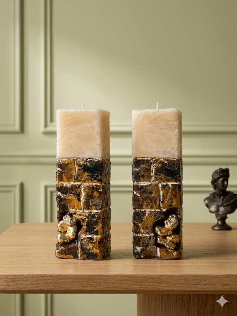 premium candle packaging elegant box sculptural candle set luxury design
