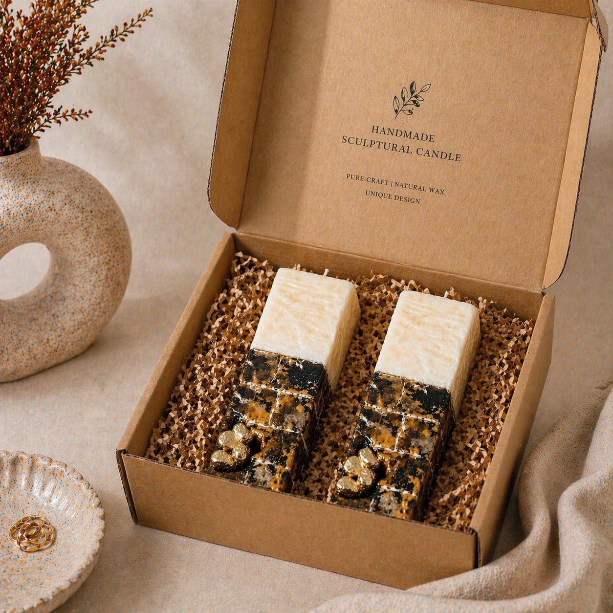 aesthetic luxury candle set minimalist home decor styling modern interior