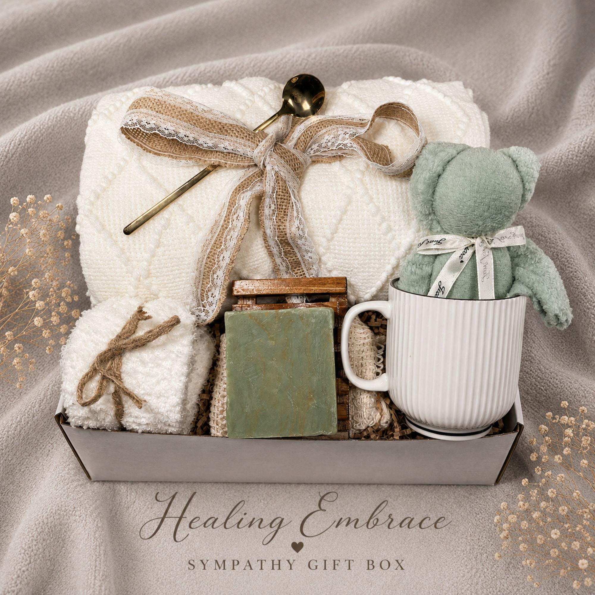 Loss of Daughter Gift sympathy gift box with comforting bereavement care items, memorial support for grieving parents, and condolence gift presentation.