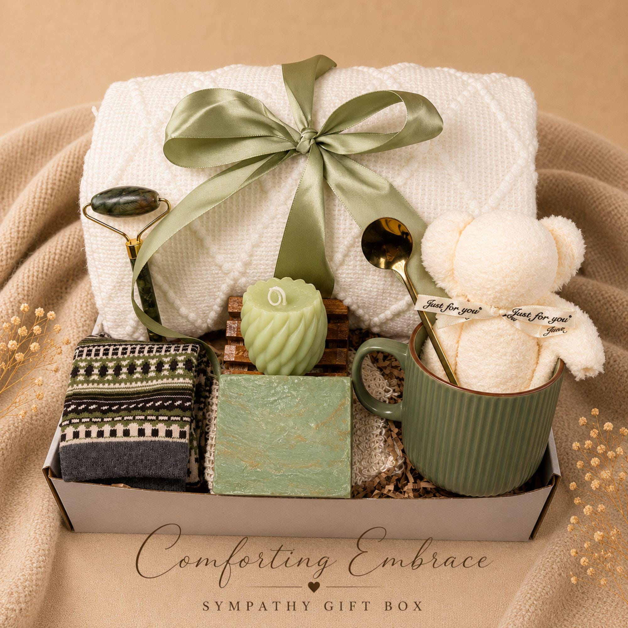 Miscarriage Gift Box pregnancy loss care package with gentle comfort items, baby loss memorial support, sympathy gift for mom, and bereavement presentation.