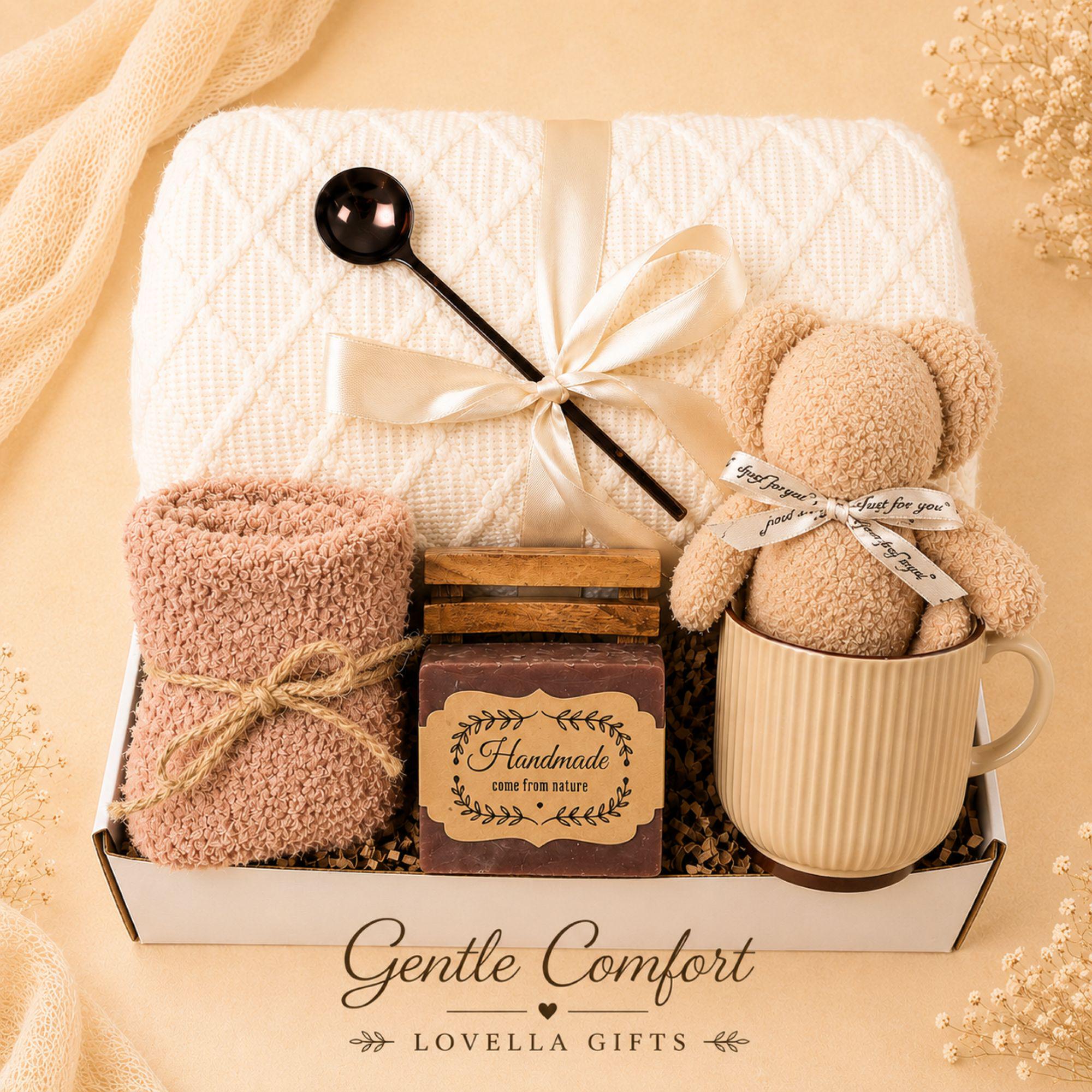 Care Package for Women cozy blanket gift box for her, thinking of you gift, encouragement gift, self care care package, and comfort gift basket. Product image 6.
