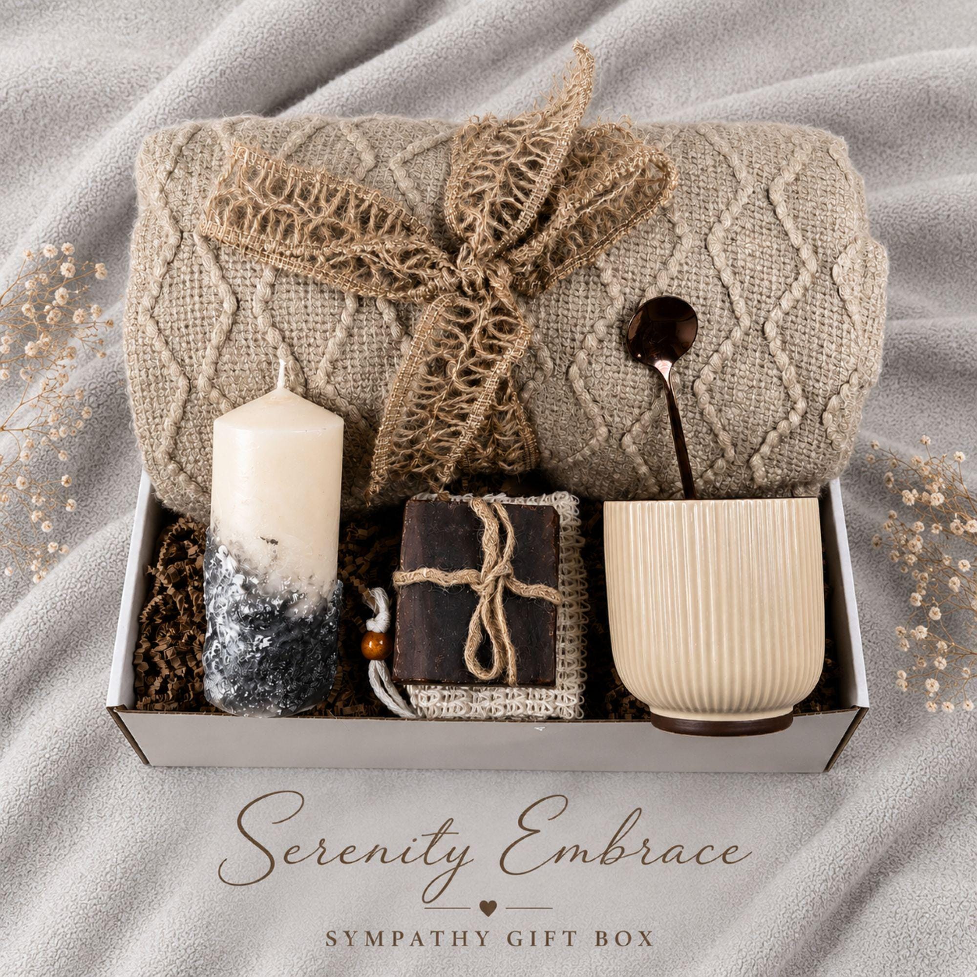 Miscarriage Gift Box pregnancy loss care package with gentle comfort items, baby loss memorial support, sympathy gift for mom, and bereavement presentation.