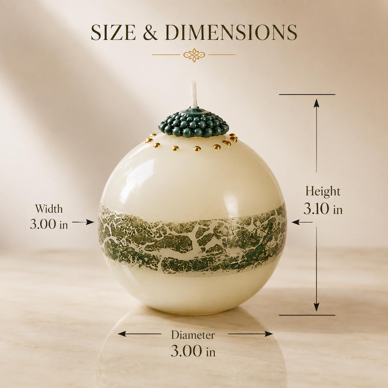 Luxury Decorative Sphere Candle handmade sculptural candle for modern home decor, elegant gift, coffee table decor, and housewarming gift. Product image 3.