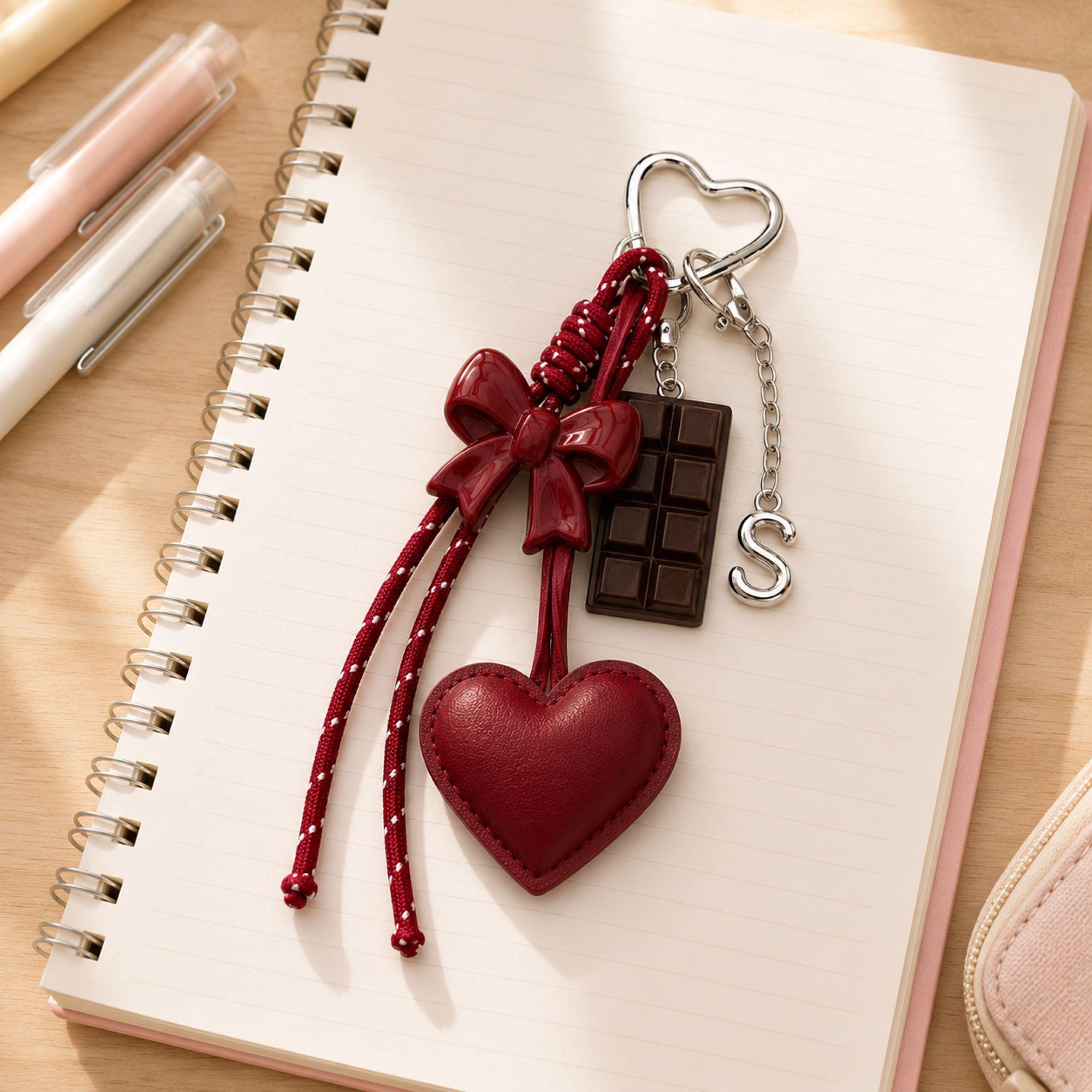 Personalized Backpack Charm initial bag keychain for girls, cute school bag charm, bookbag accessory, back to school gift, and personalized keychain. Product image 7.