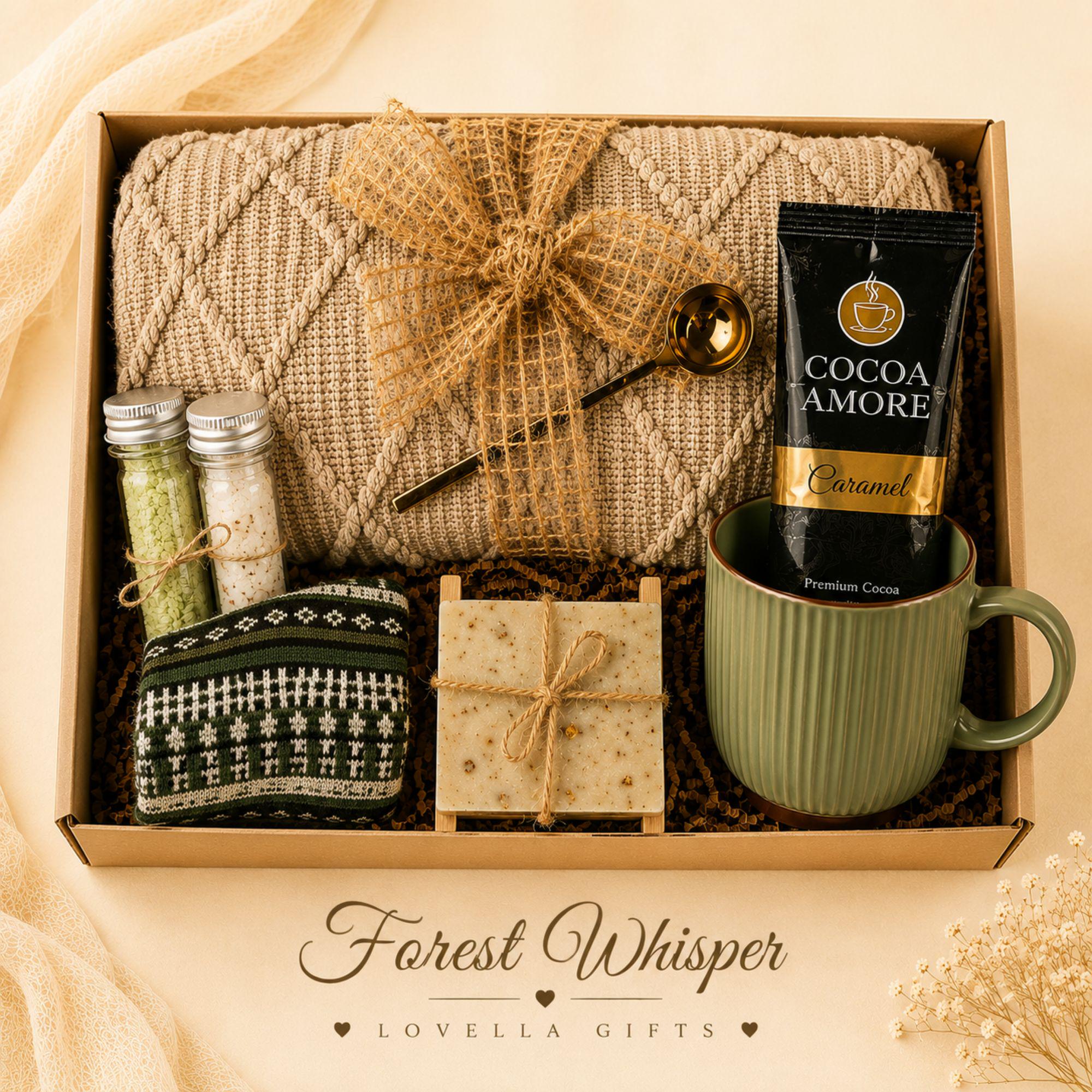 Care Package for Women cozy blanket gift box for her, thinking of you gift, encouragement gift, self care care package, and comfort gift basket. Product image 1.