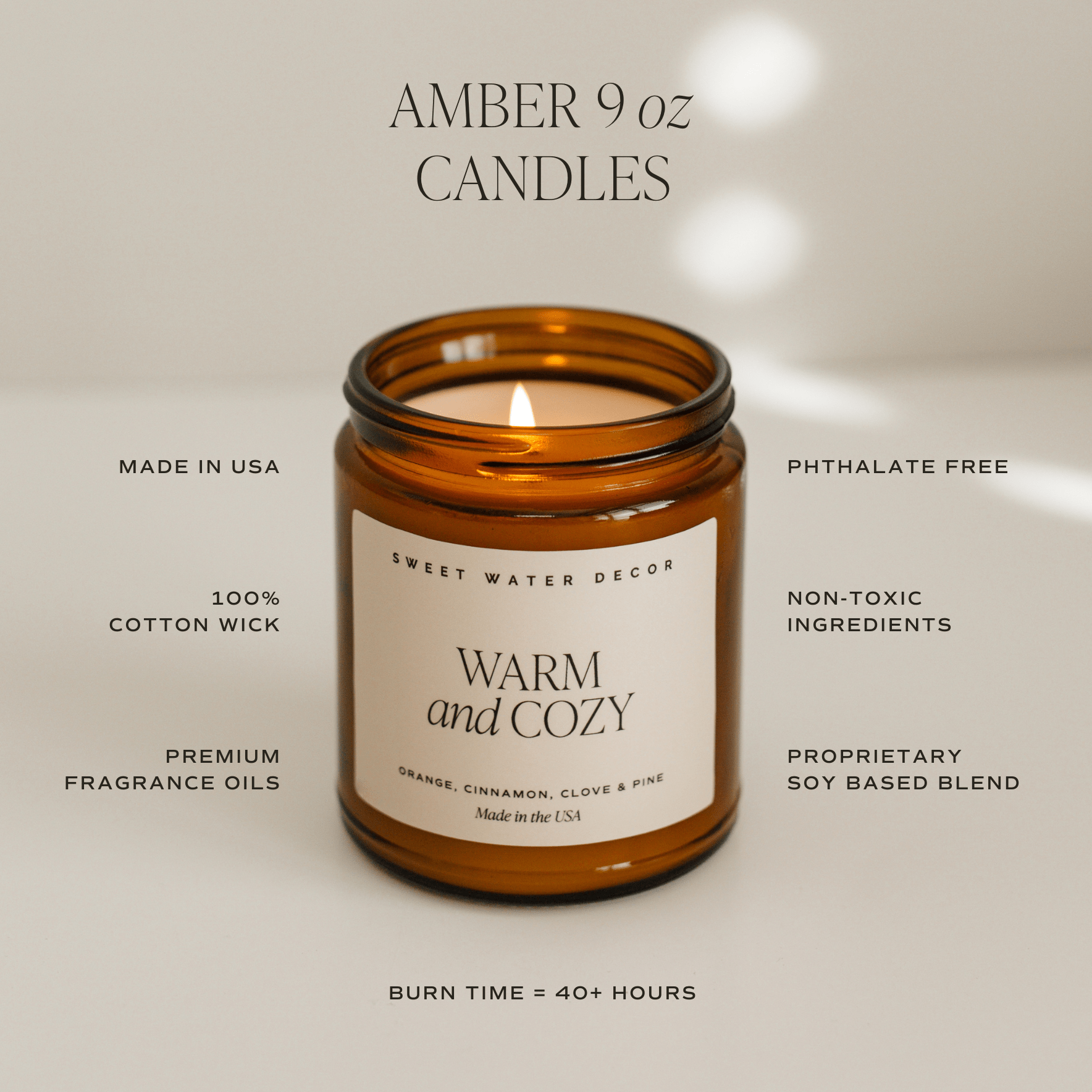 Let It Snow Soy Candle - Amber Jar, 9 oz - view 3