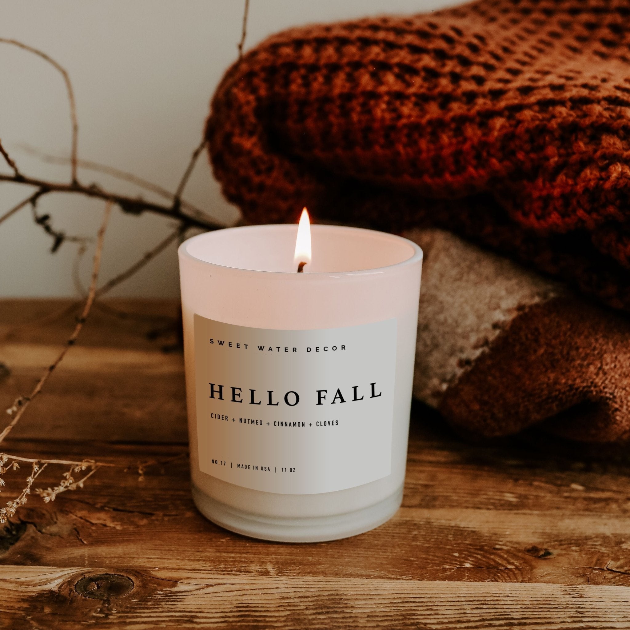 Hello Fall Soy Candle - White Jar, 11 oz - view 2