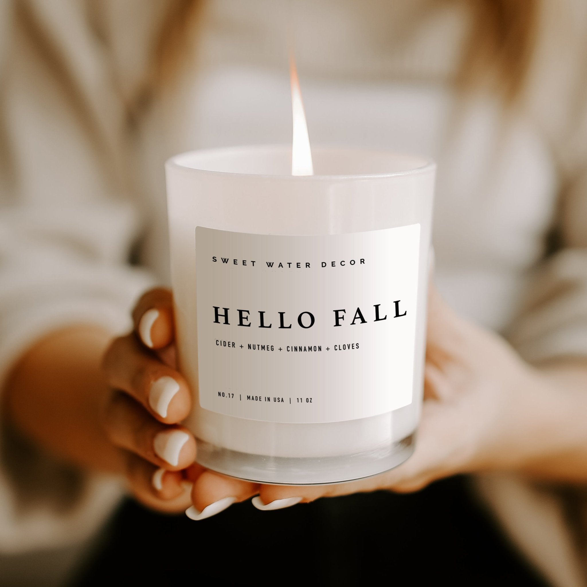 Hello Fall Soy Candle - White Jar, 11 oz - view 3