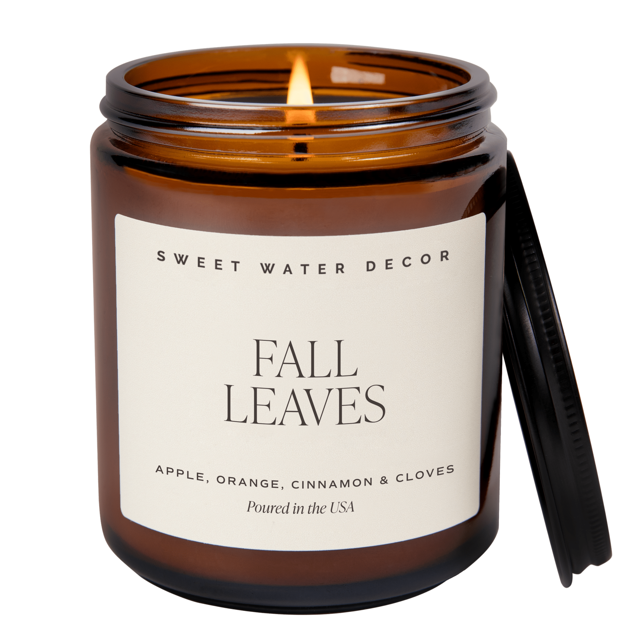 Fall Leaves Soy Candle - Amber Jar, 9 oz - view 1