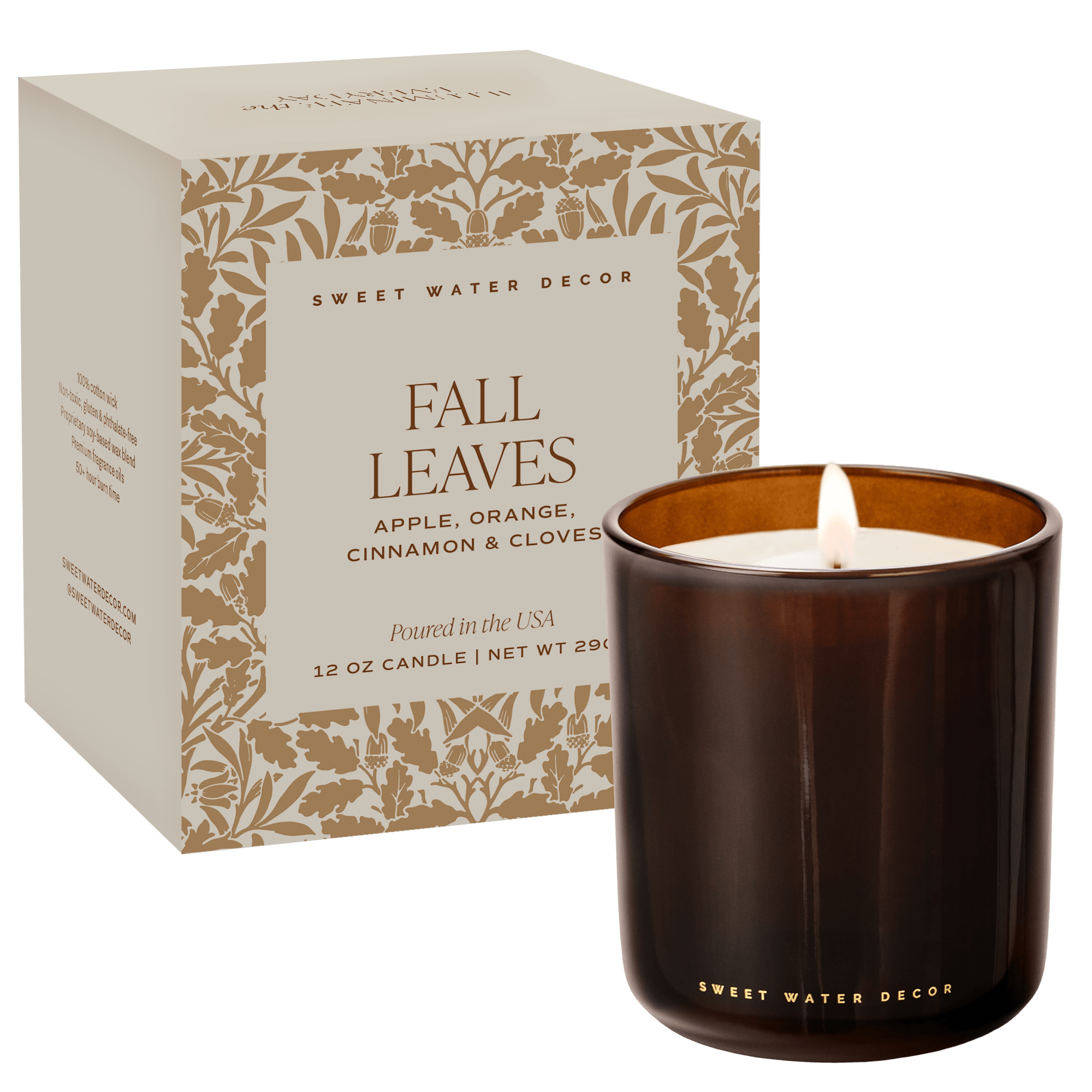 Fall Leaves Soy Candle - Boxed Amber Jar, 12 oz - view 2