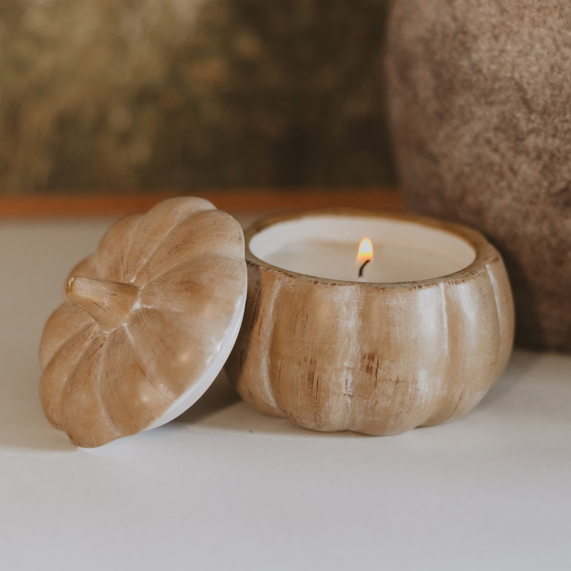 Pumpkin Spice Candle - Ceramic Pumpkin Jar, 8 oz - view 1