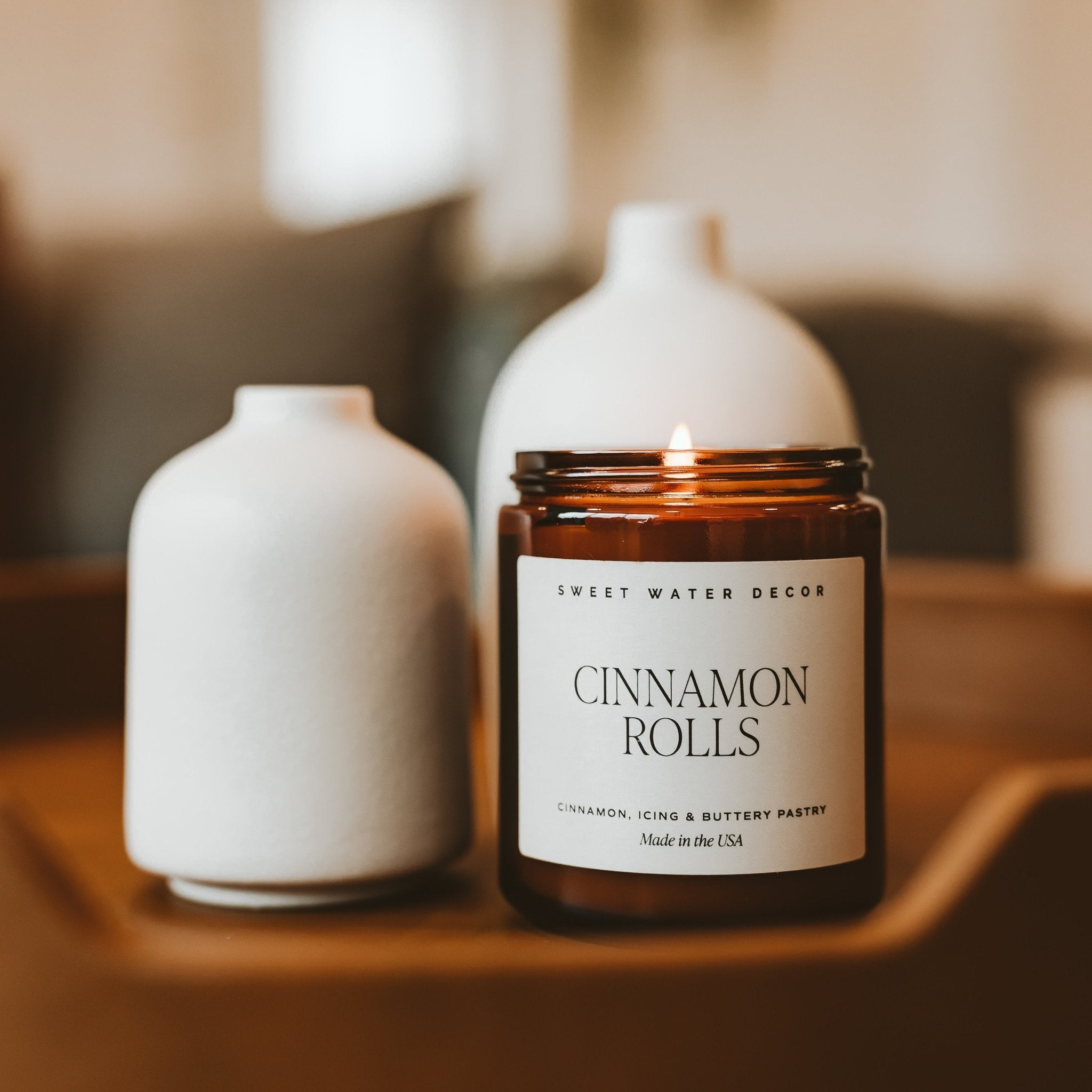 Cinnamon Rolls Soy Candle - Amber Jar, 9 oz - view 2