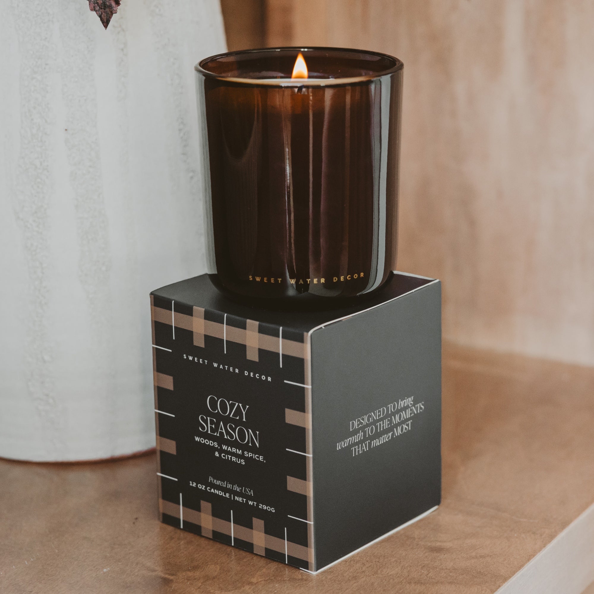 Cozy Season Soy Candle - Boxed Amber Jar, 12 oz - view 1